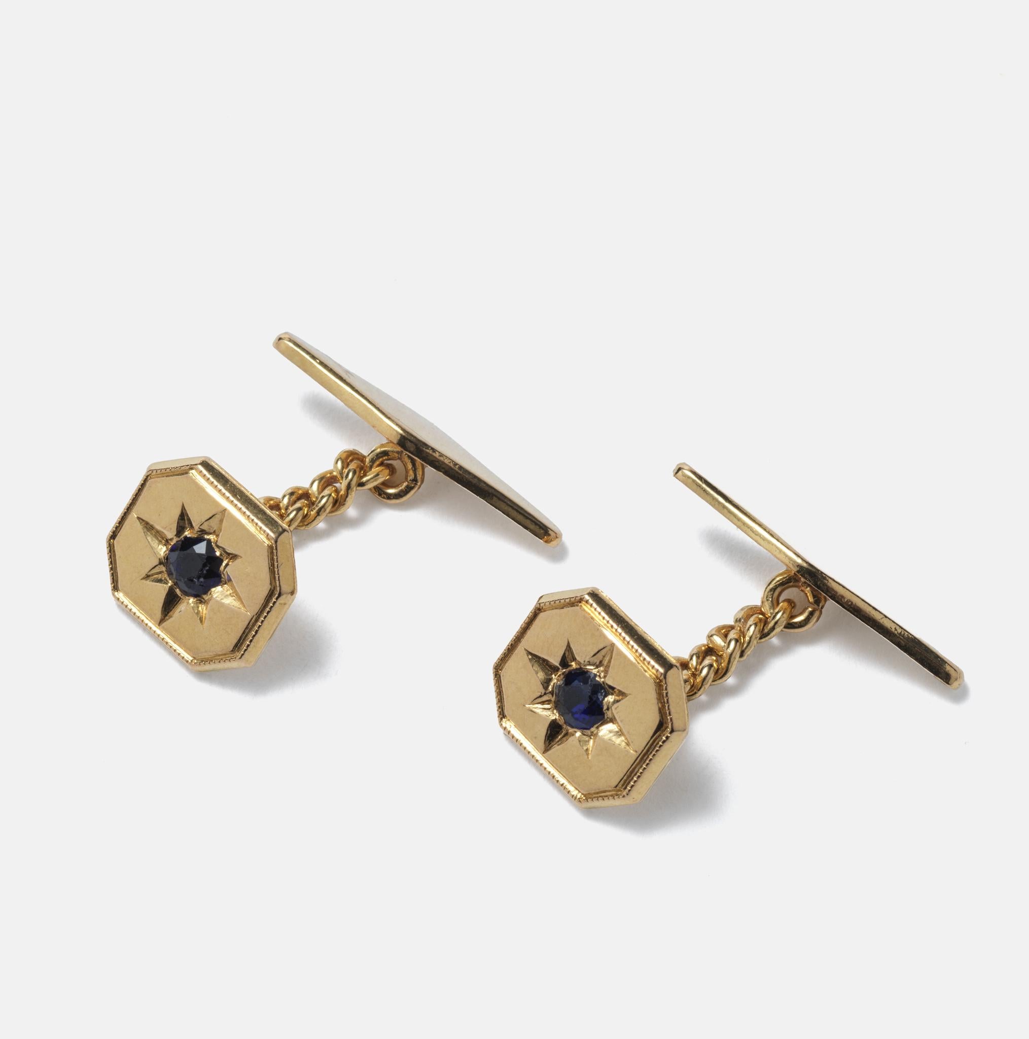Vintage Swedish gold cufflinks, Made ca 1970. In Good Condition For Sale In Stockholm, SE