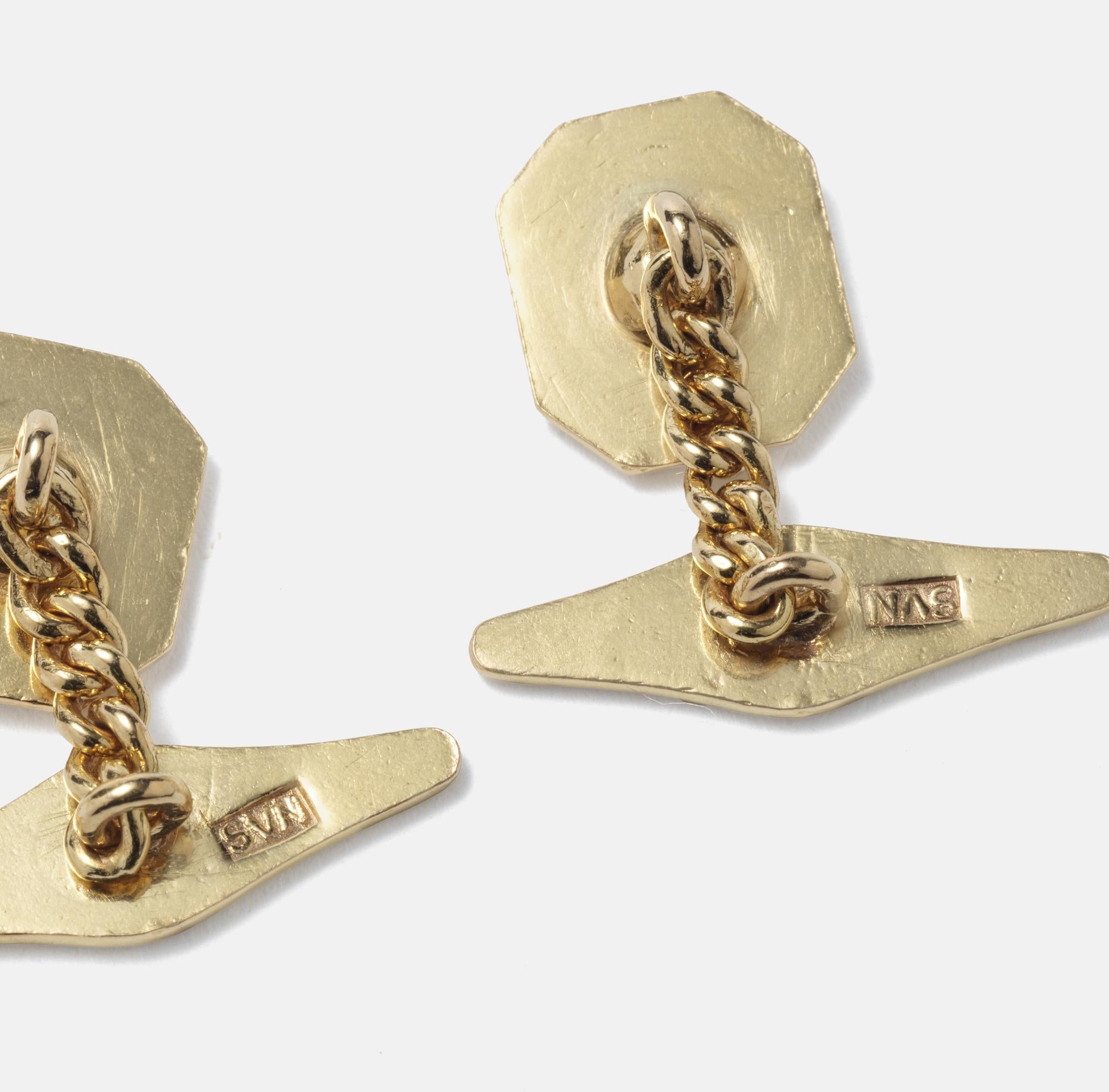Vintage Swedish gold cufflinks, Made ca 1970. For Sale 4