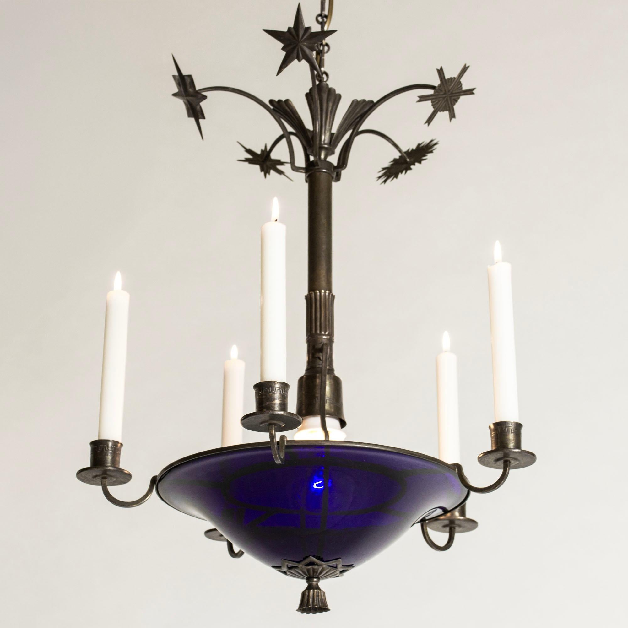 Scandinavian Modern Vintage Swedish Grace Ceiling Light, Sweden, 1920s For Sale