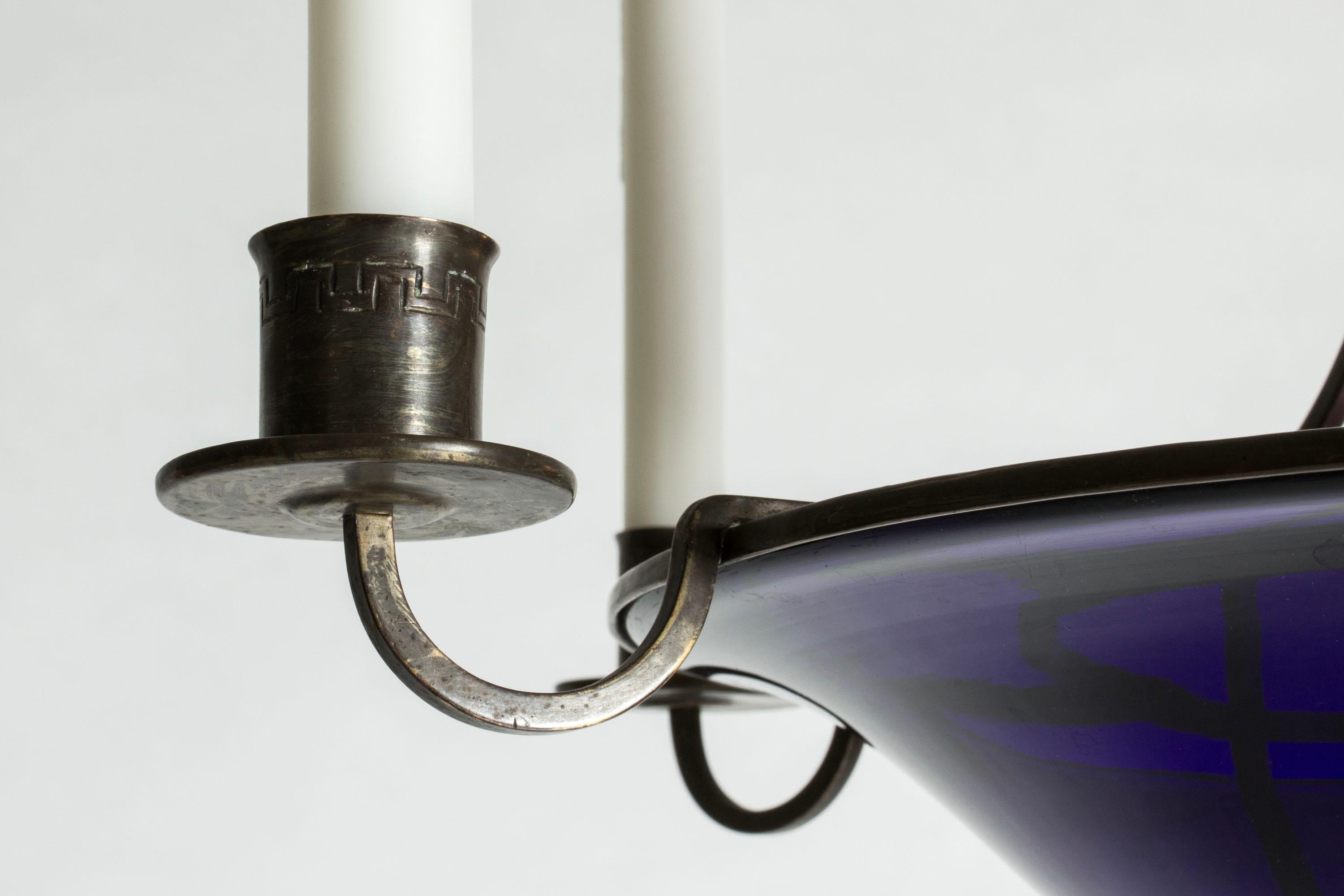 Glass Vintage Swedish Grace Ceiling Light, Sweden, 1920s For Sale