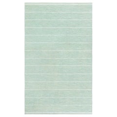 Schwedischer flacher gewebter Vintage-Teppich Doris Leslie Blau in Grün