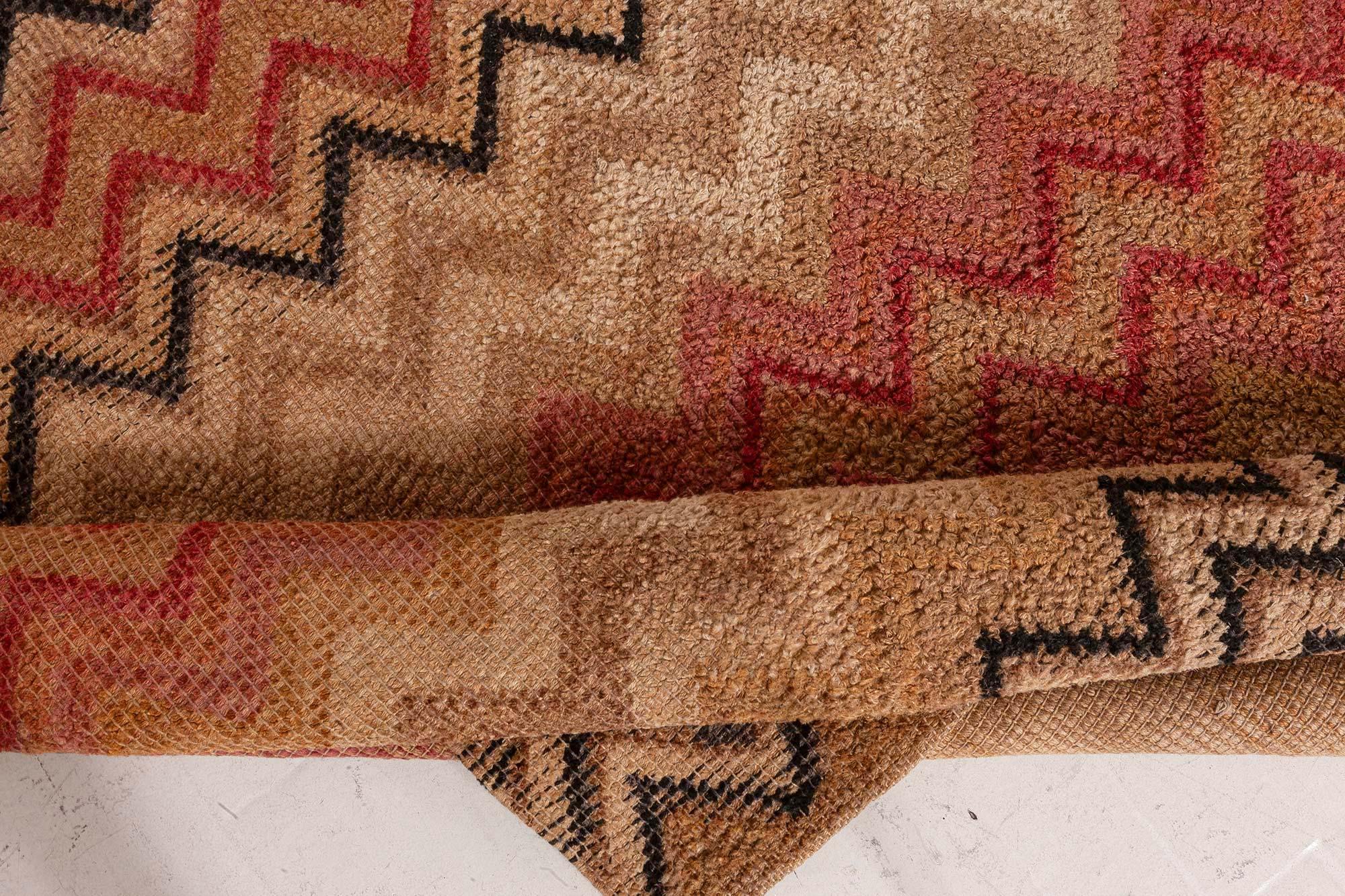 Wool Vintage Swedish Half Pile Rug For Sale