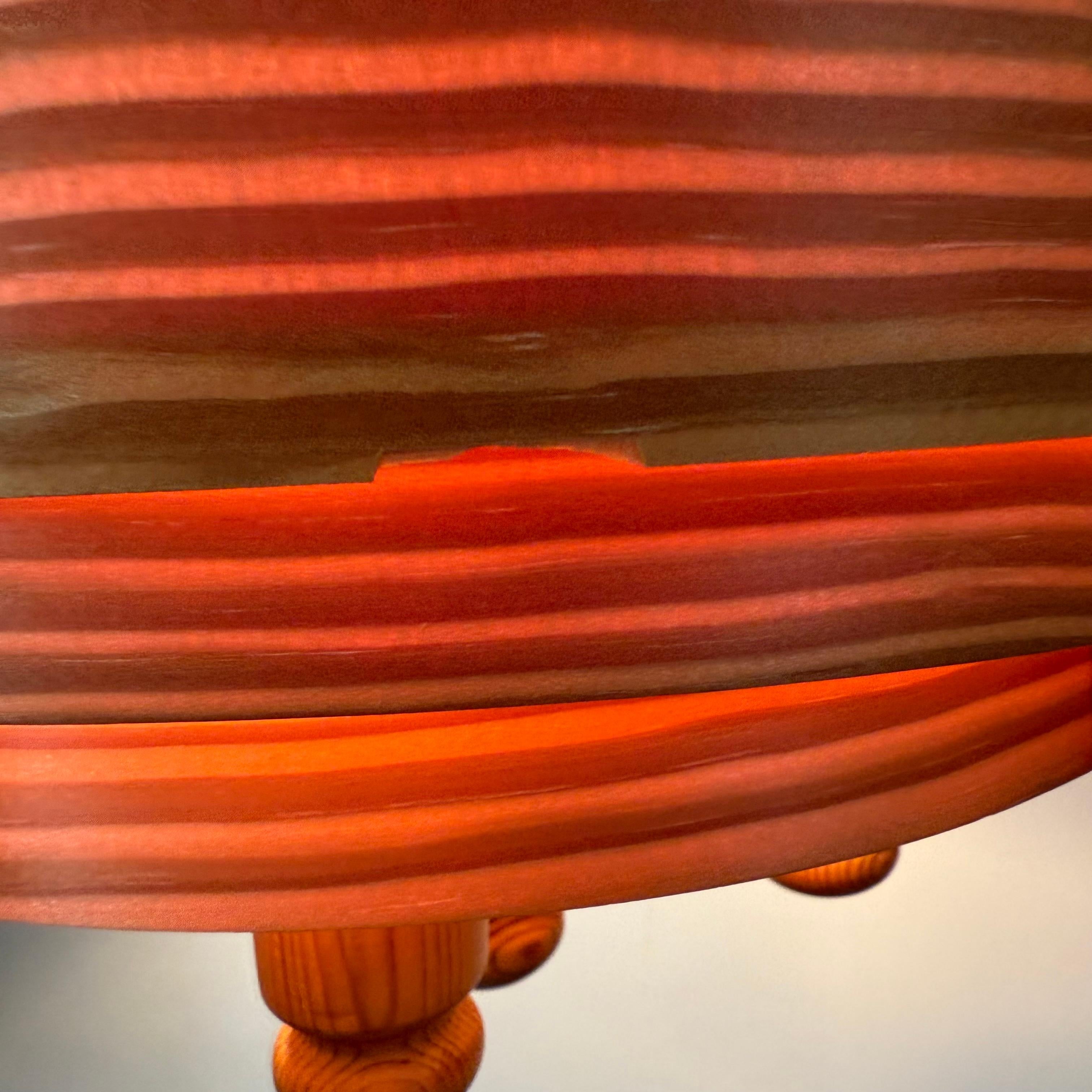 Vintage swedish Hans Agne Jackobsson lamella hanging lamp , 1970s en venta 3