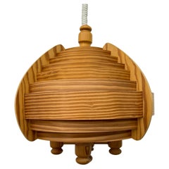 Vintage swedish Hans Agne Jackobsson lamella hanging lamp , 1970s