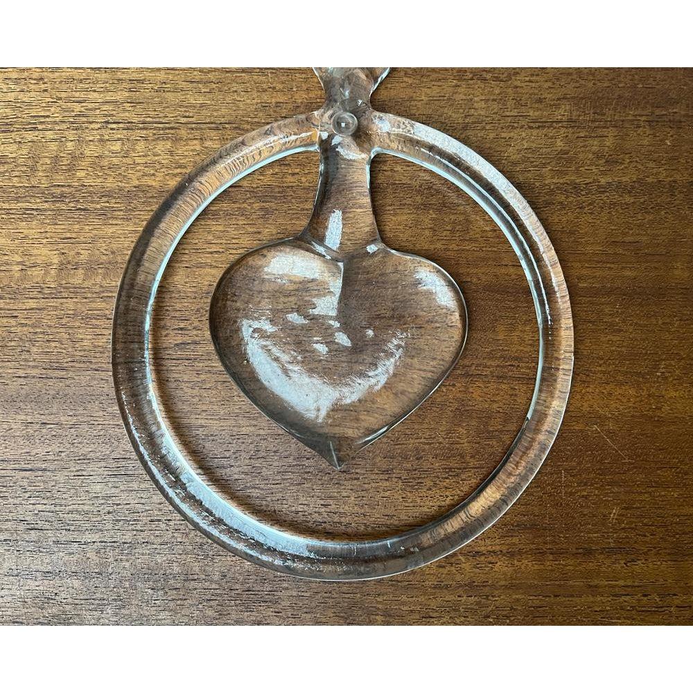 XX secolo Decorazione svedese d'epoca per finestra a cuore in vetro di Bertil Vallien, anni '70 in vendita