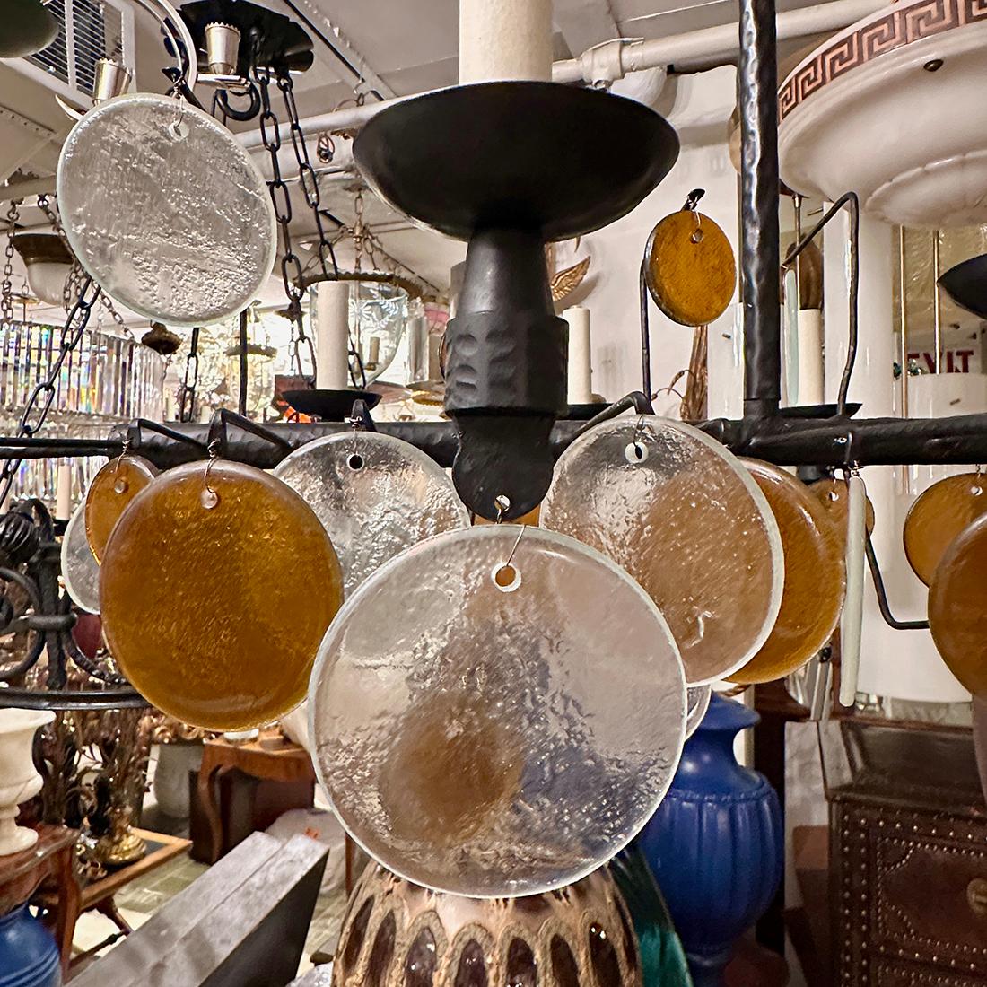 Mid-20th Century Vintage Swedish Horizontal Chandelier For Sale