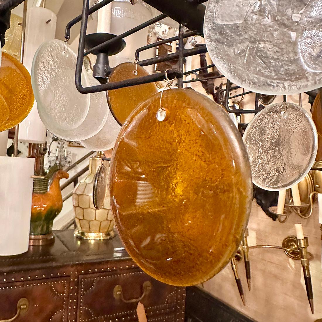 Glass Vintage Swedish Horizontal Chandelier For Sale