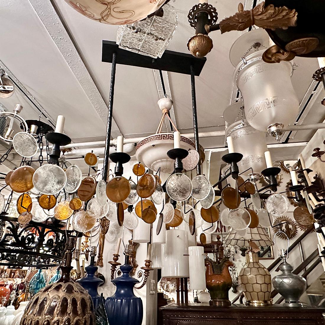 Vintage Swedish Horizontal Chandelier For Sale 4