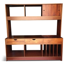 Vintage Swedish Jacaranda Veneered Wood Media Console, 1970s