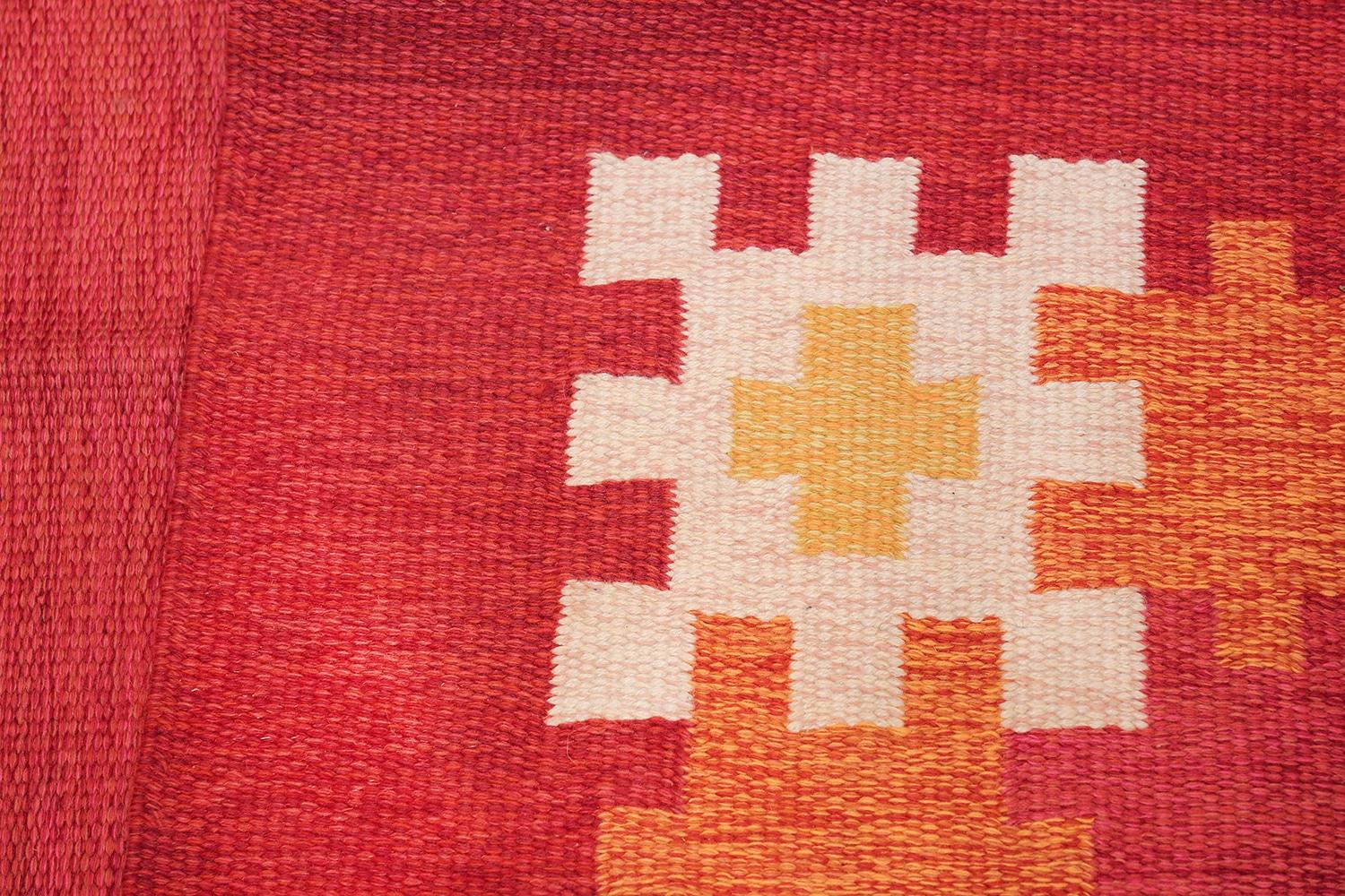 Vintage Swedish Kilim by Ingegerd Silow. 6 ft 4 in x 9 ft For Sale 1