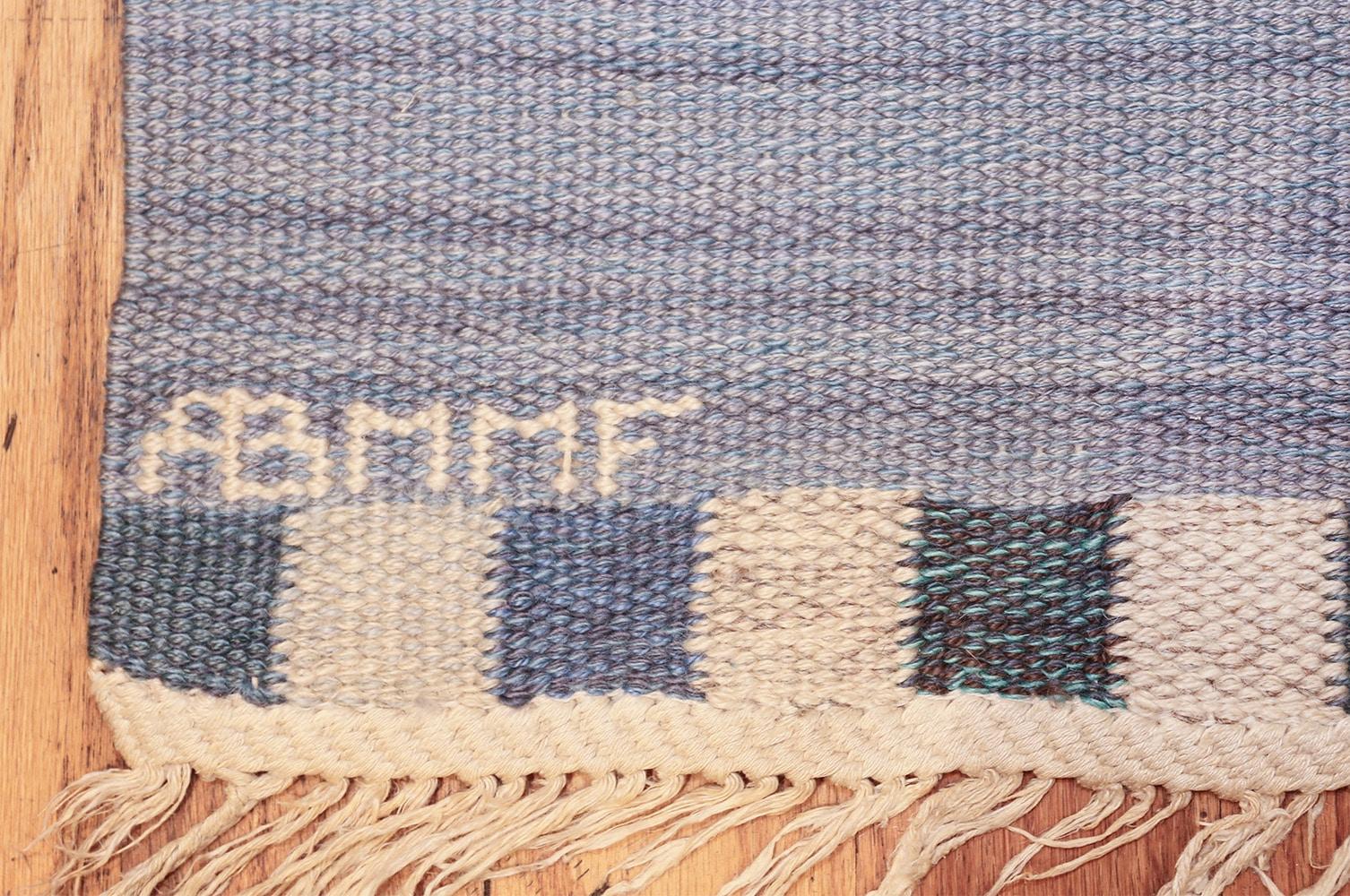 Hand-Woven Vintage Swedish Kilim by Marianne Richter for Marta Maas. Size: 7' 4