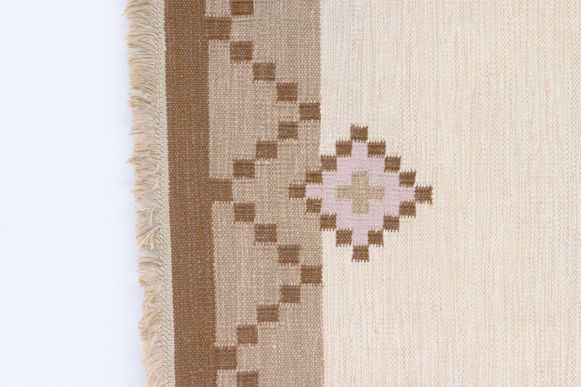 Hand-Woven Vintage Swedish Kilim For Sale