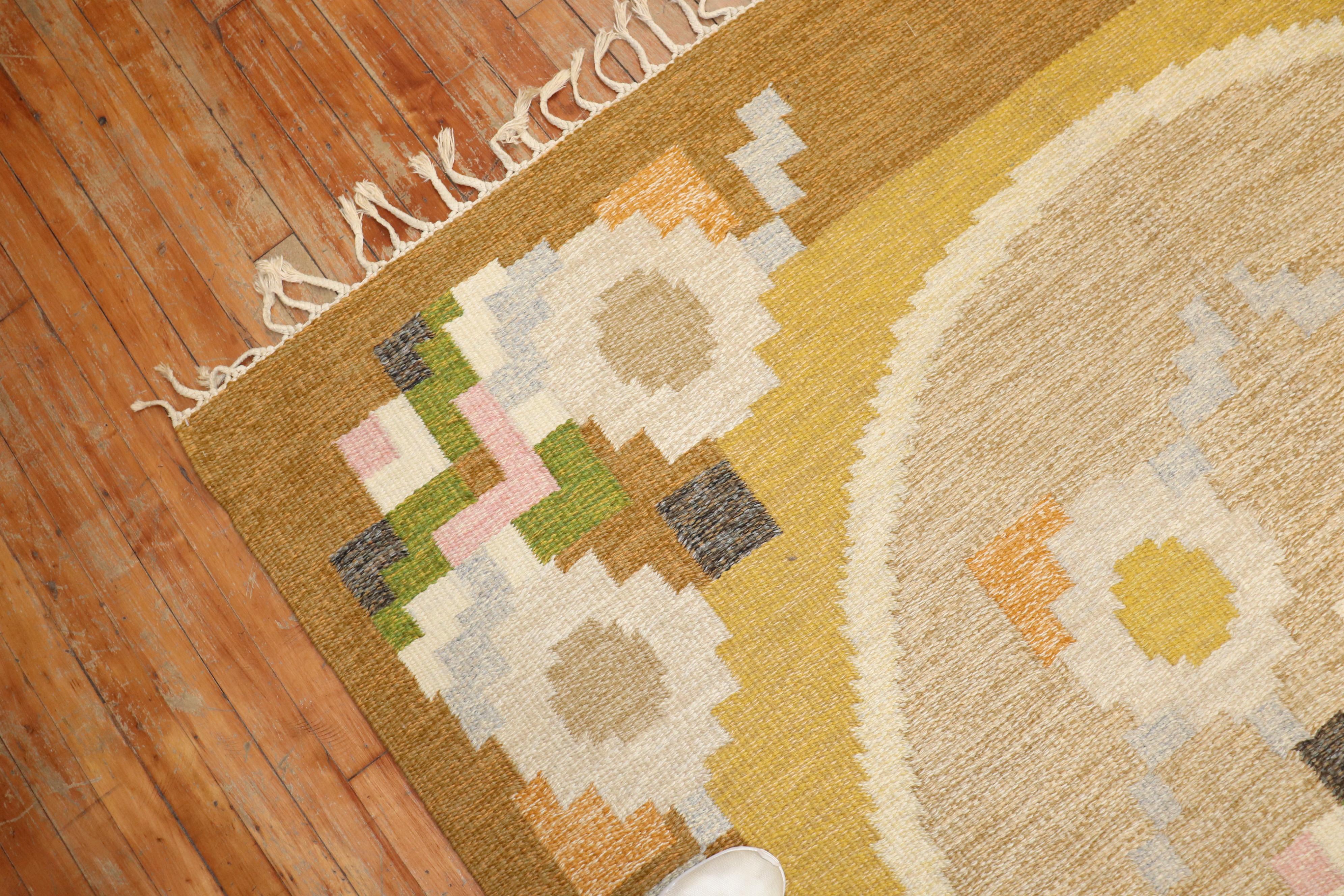 20th Century Vintage Swedish Kilim