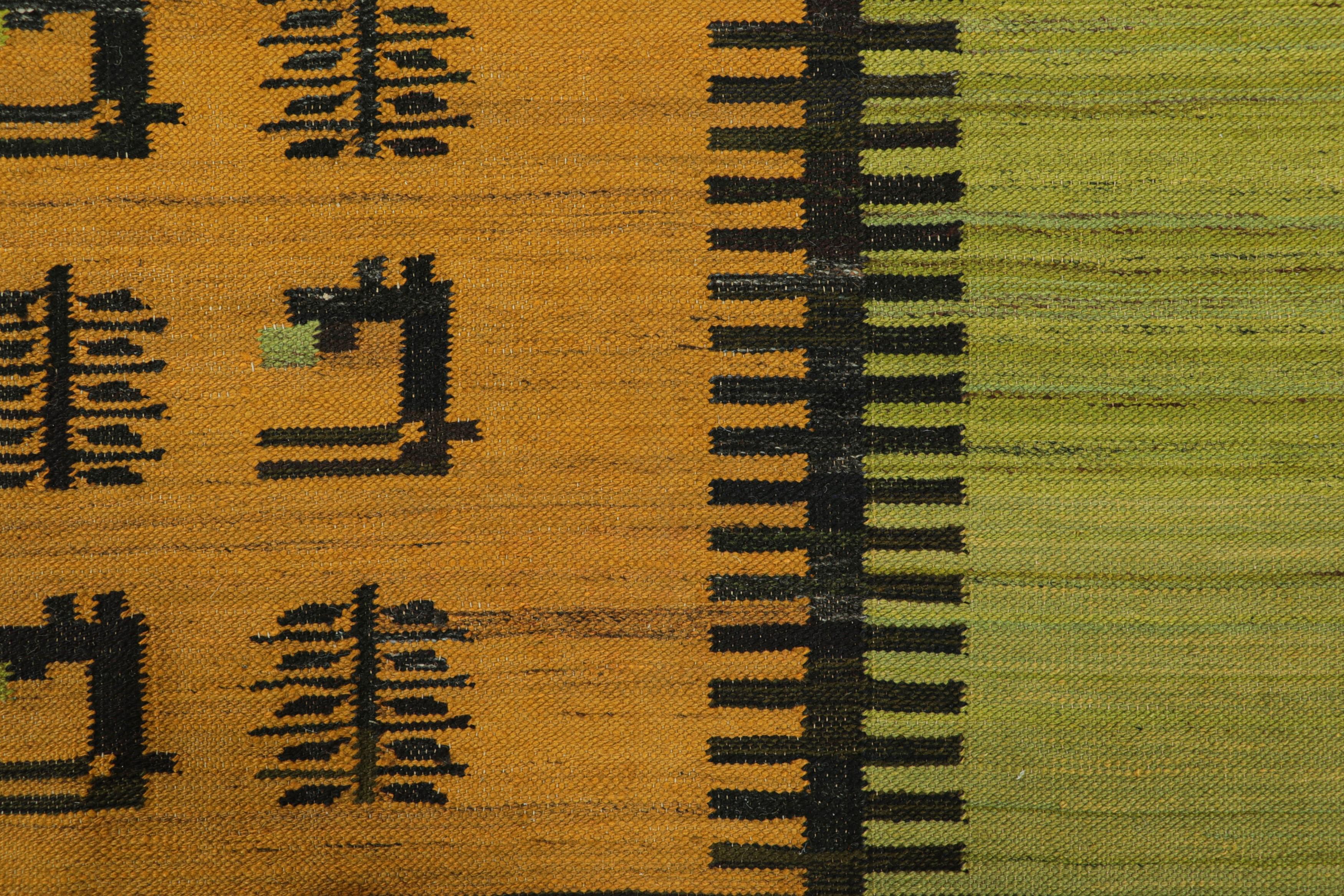 Tribal Vintage Scandinavian Kilim with Geometric Patterns  Rug and Kilim For Sale