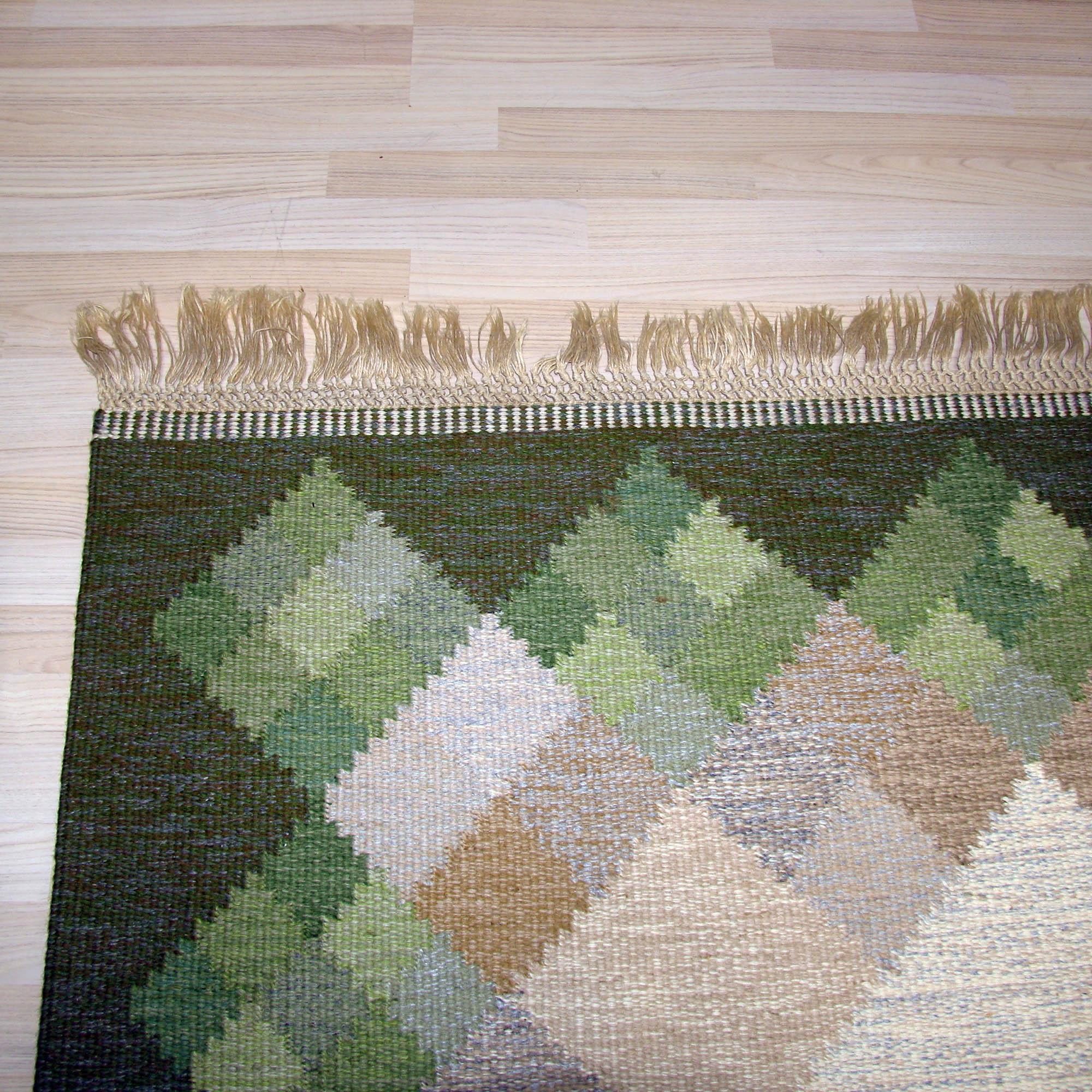 Wool Vintage Swedish Kilim Rolakan 