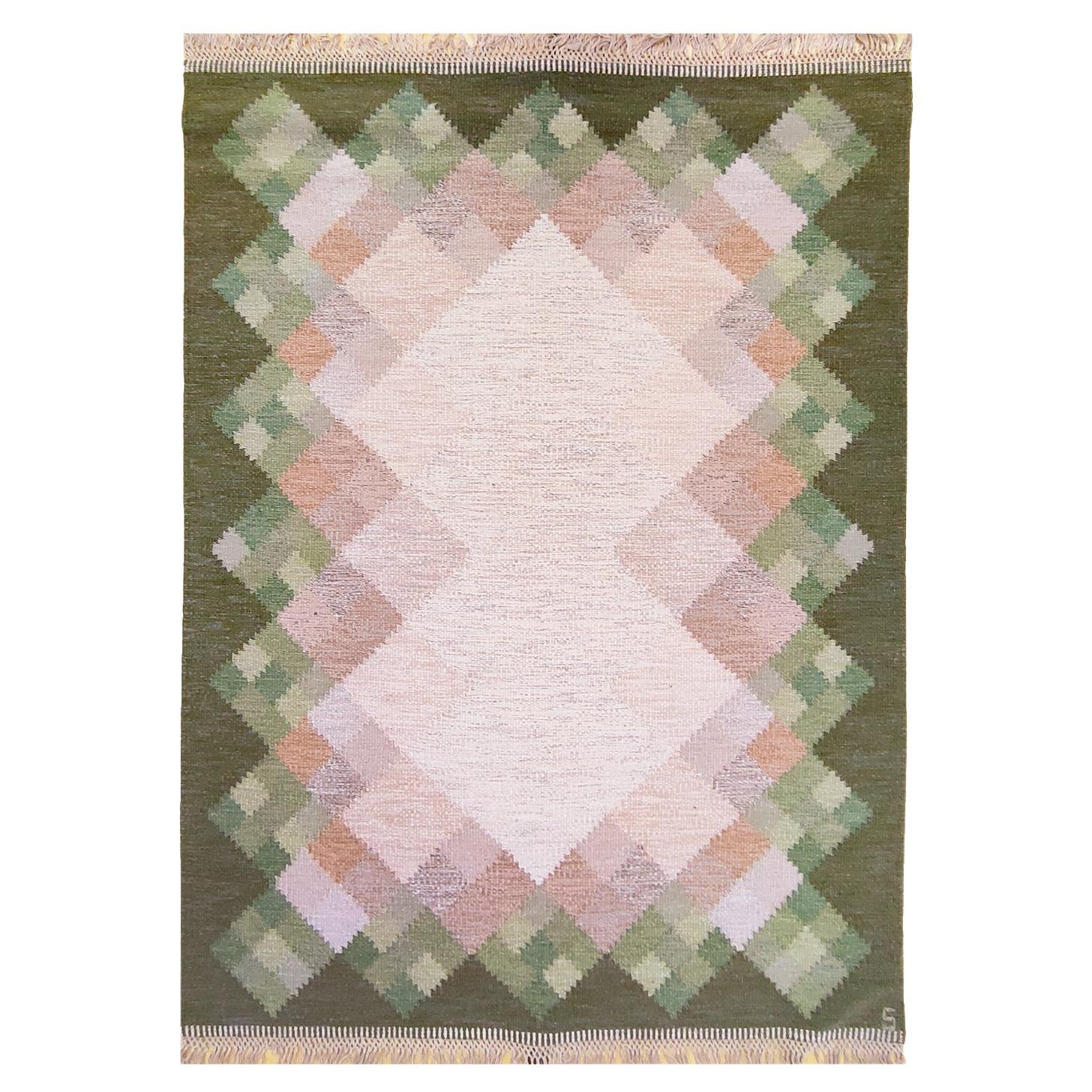 Vintage Swedish Kilim Rolakan "Opal", Rug by Brita Svefors for Axeco