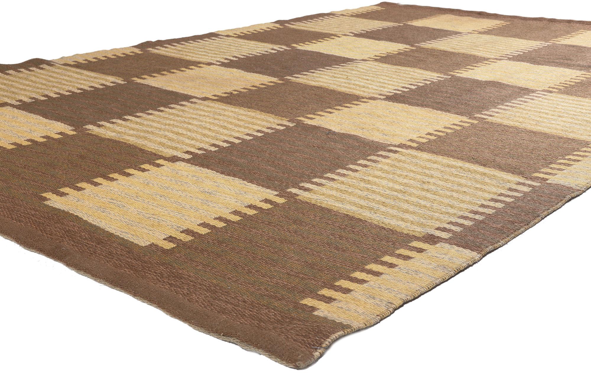 Hand-Woven Vintage Swedish Kilim Rollakan Rug by Carl Malmsten, Capellagården For Sale