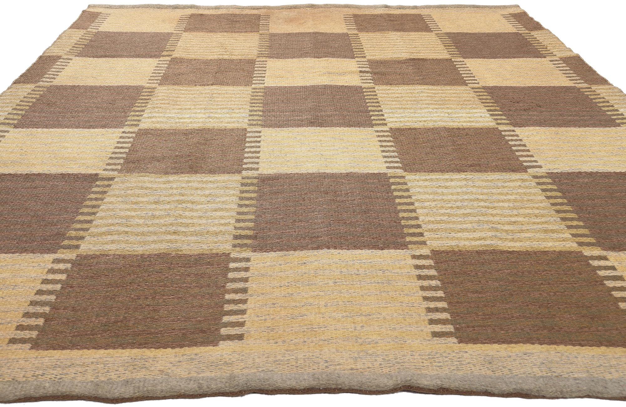 Vintage Swedish Kilim Rollakan Rug by Carl Malmsten, Capellagården In Good Condition For Sale In Dallas, TX