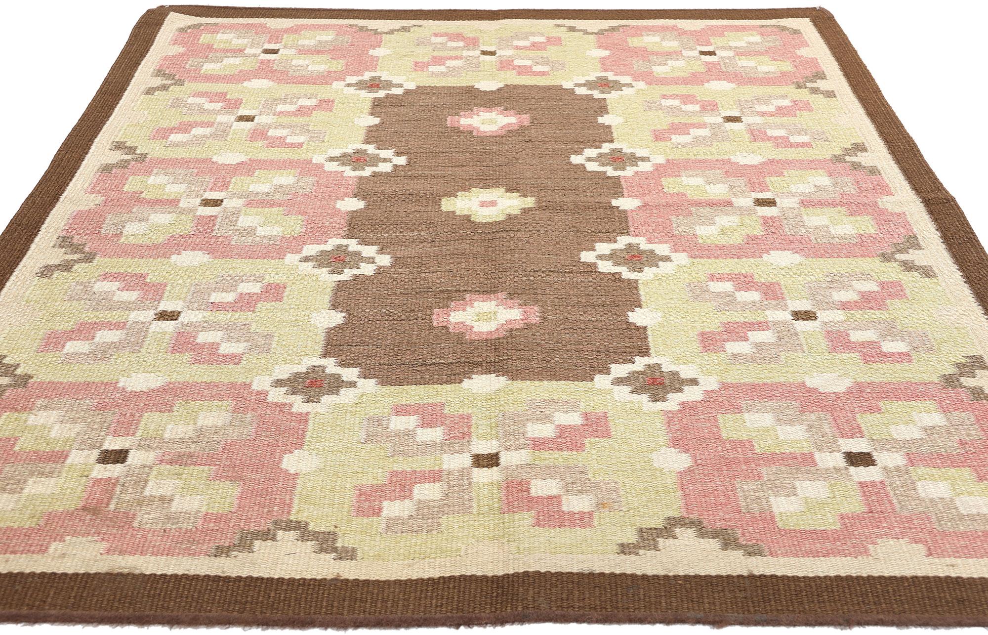 Schwedischer Rollakan-Teppich im Vintage-Stil von Erik Lundberg für Vavaregarden  (Skandinavische Moderne) im Angebot