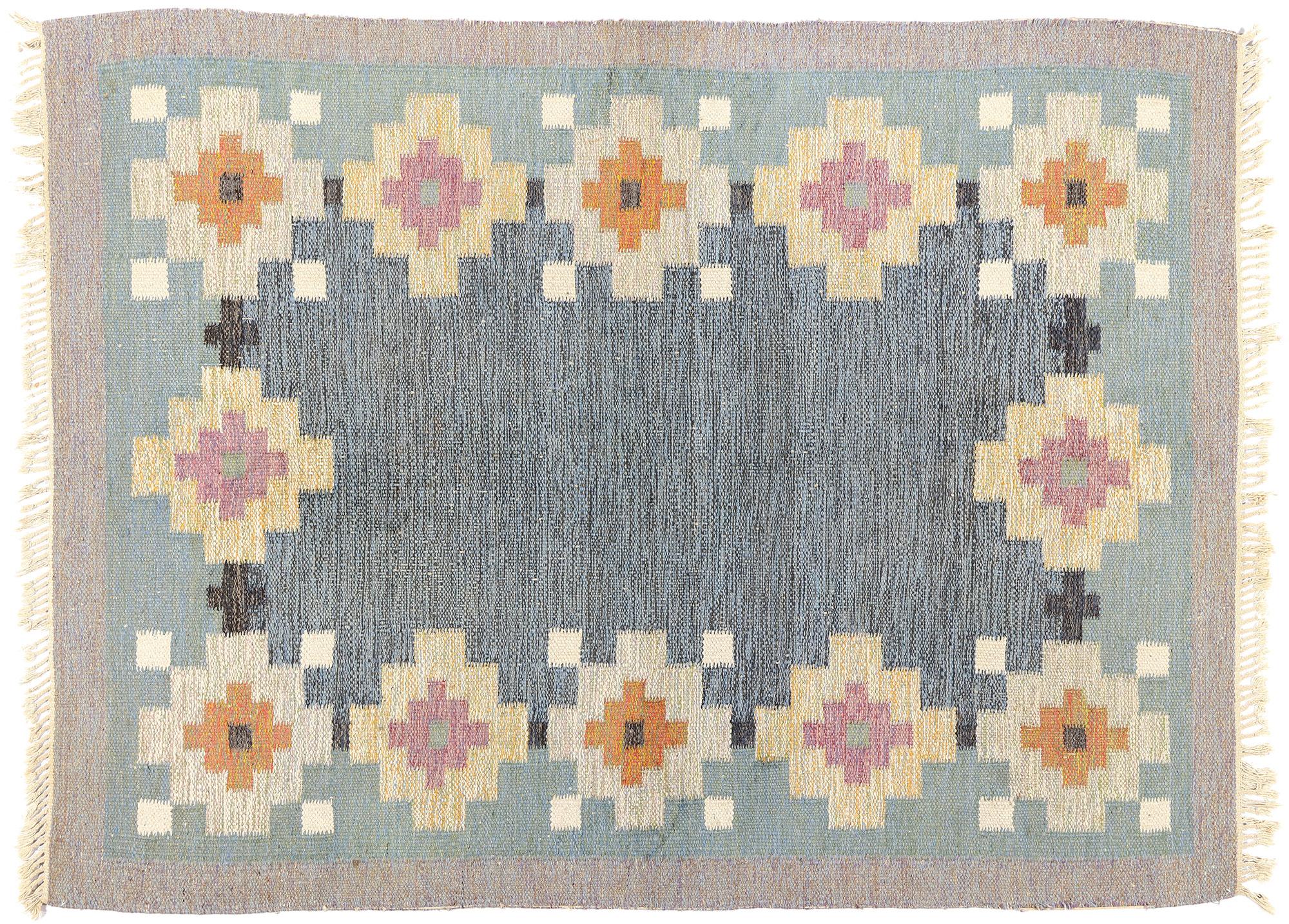 Ida Rydelius Schwedischer Rollakan-Teppich im Vintage-Stil im Angebot 3