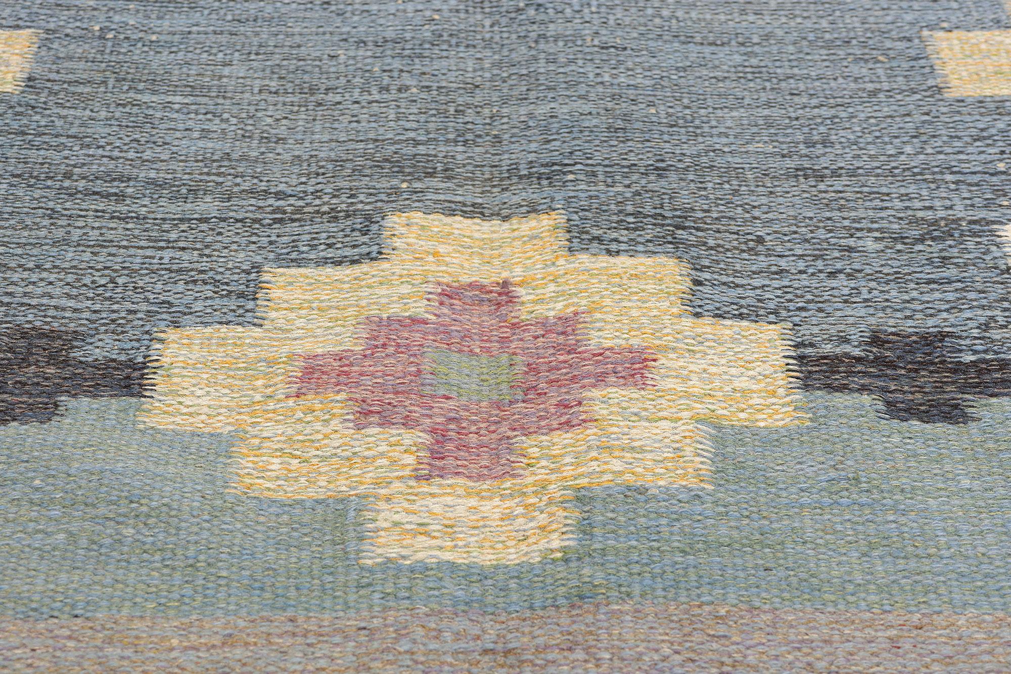 Ida Rydelius Schwedischer Rollakan-Teppich im Vintage-Stil im Zustand „Gut“ im Angebot in Dallas, TX
