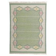 Used Swedish Kilim Rollakan Rug with Scandinavian Modern Style