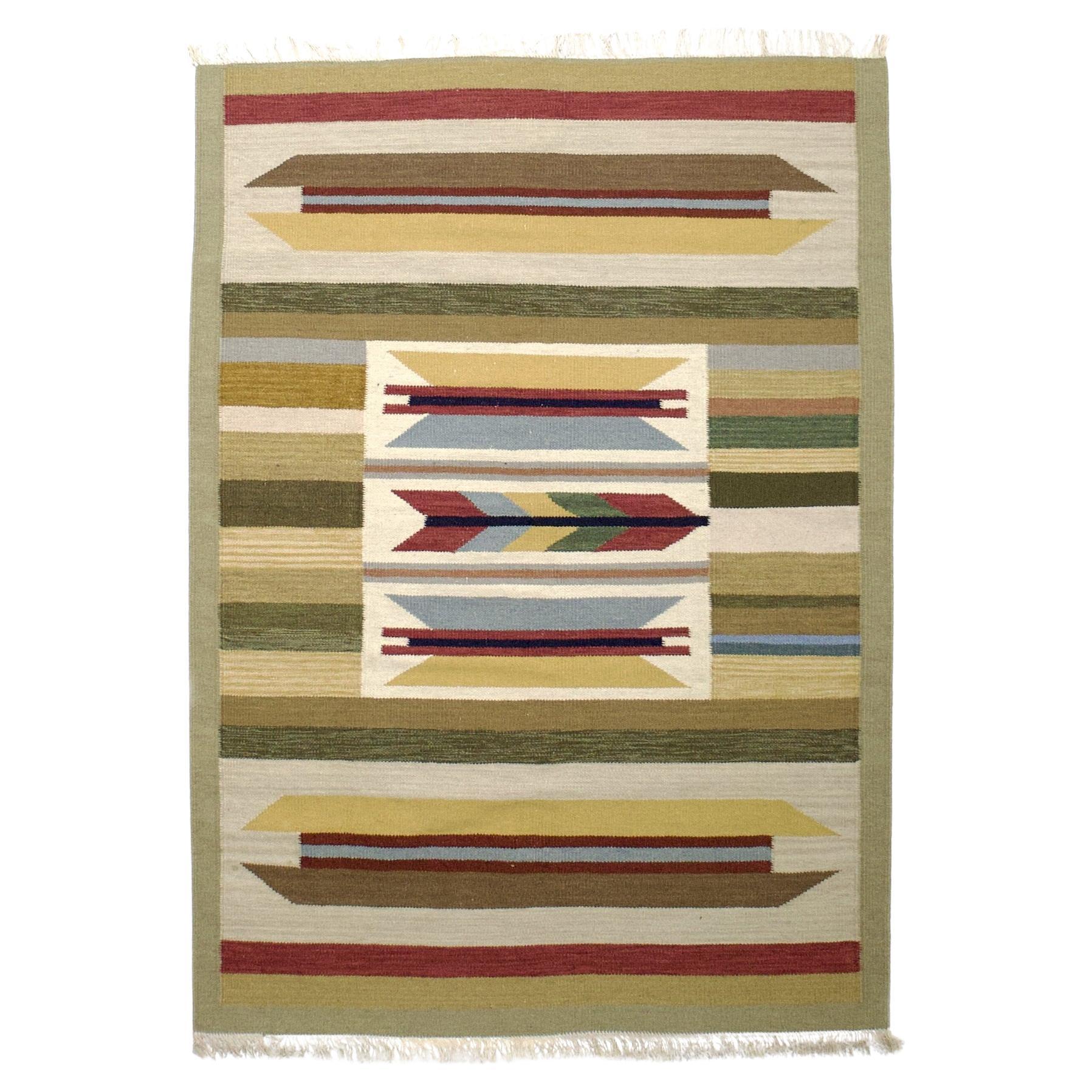 Alfombra Kilim Sueca Vintage 4'0" x 5'6" (4'0" x 5'6")