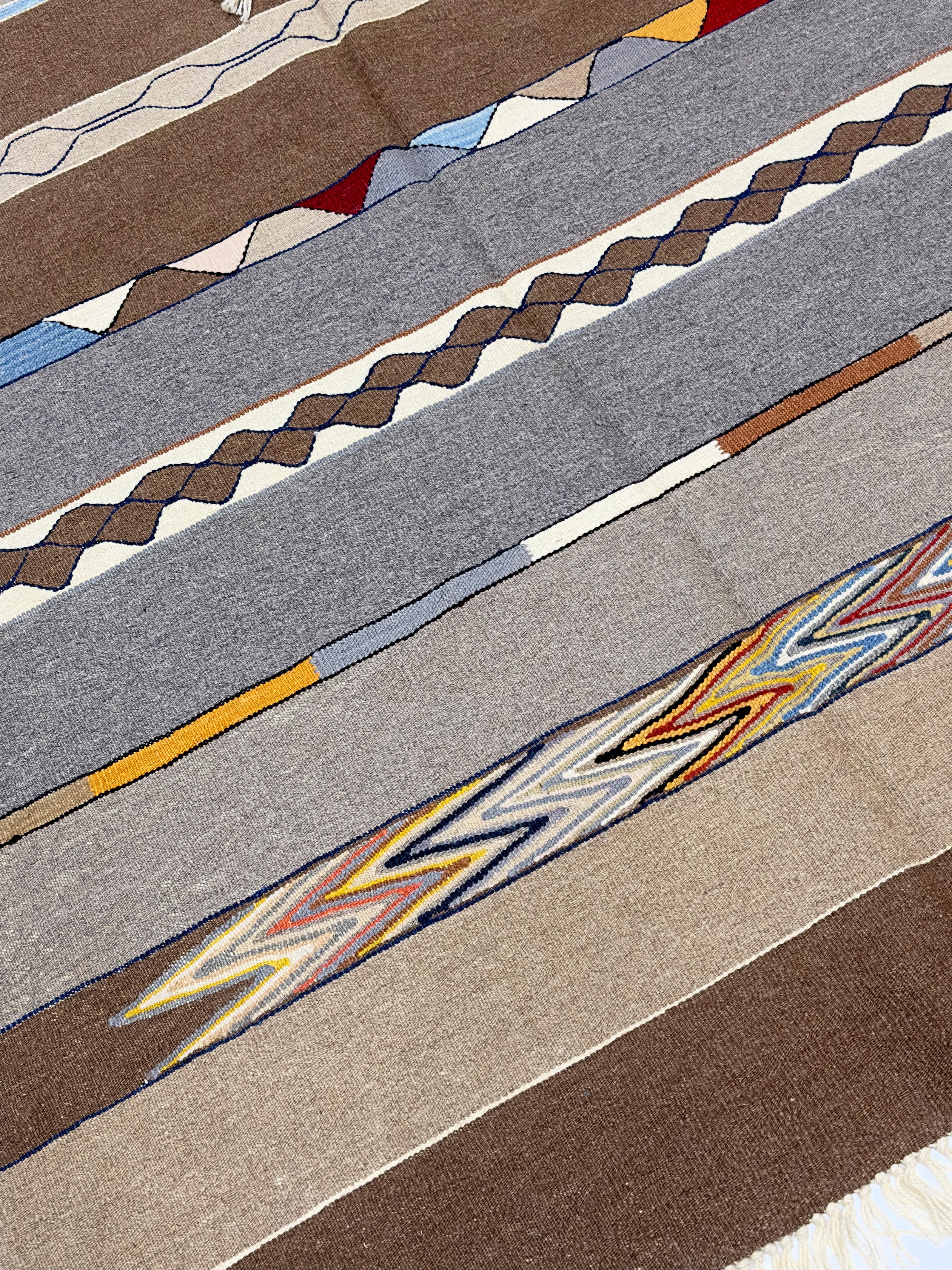 20th Century Vintage Swedish Kilim Rug 4’10