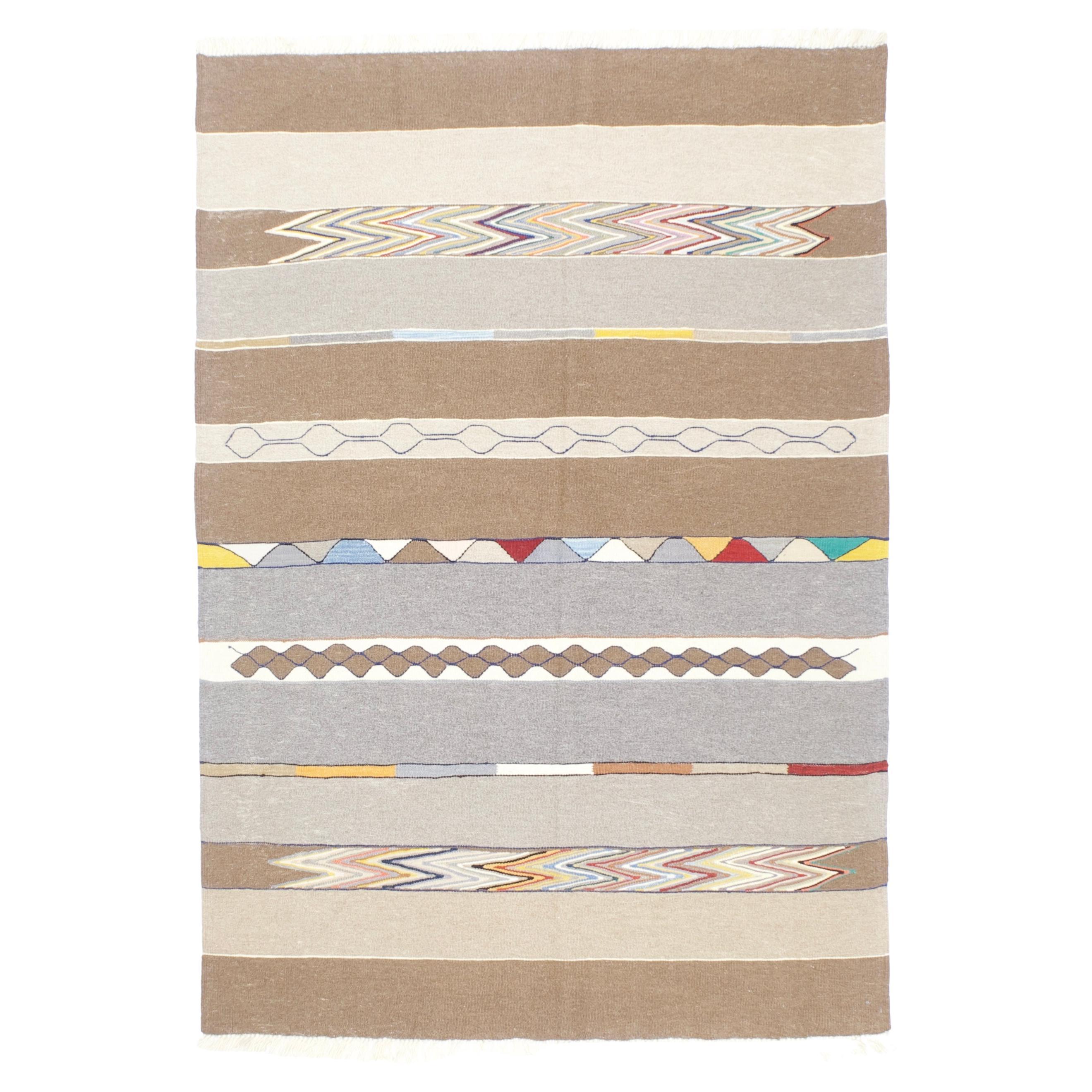 Vintage Swedish Kilim Rug 4’10"x 7’2”