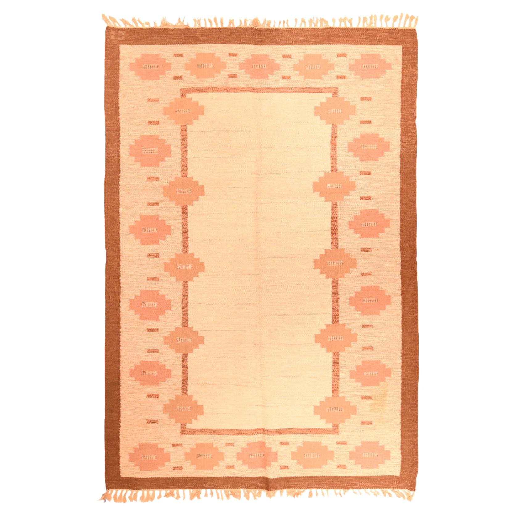 Vintage Swedish Kilim Rug 5'8'' x 8'5''