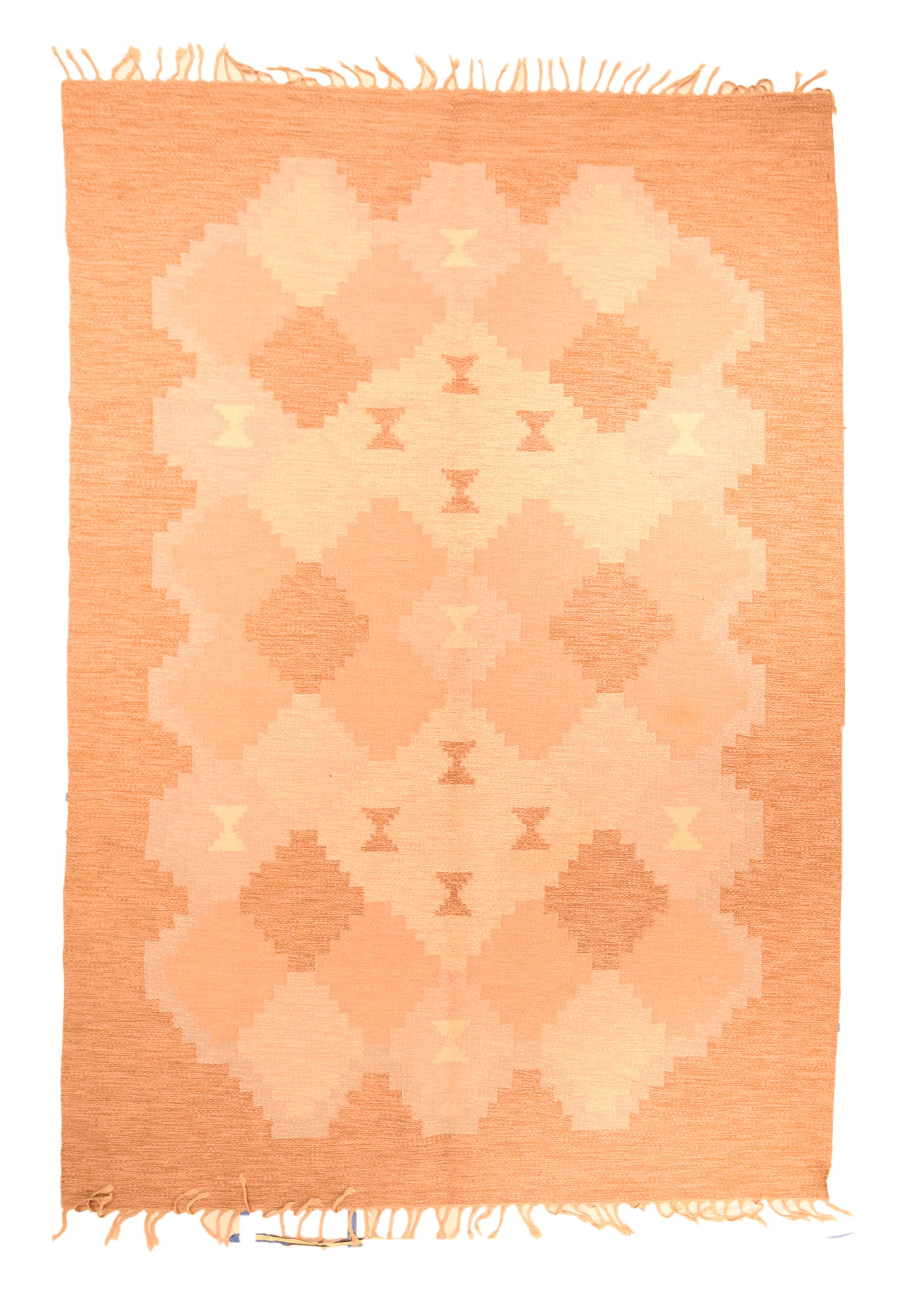 Schwedischer Kelim-Teppich im Vintage-Stil 6'5'' x 9'4'' (Mitte des 20. Jahrhunderts) im Angebot