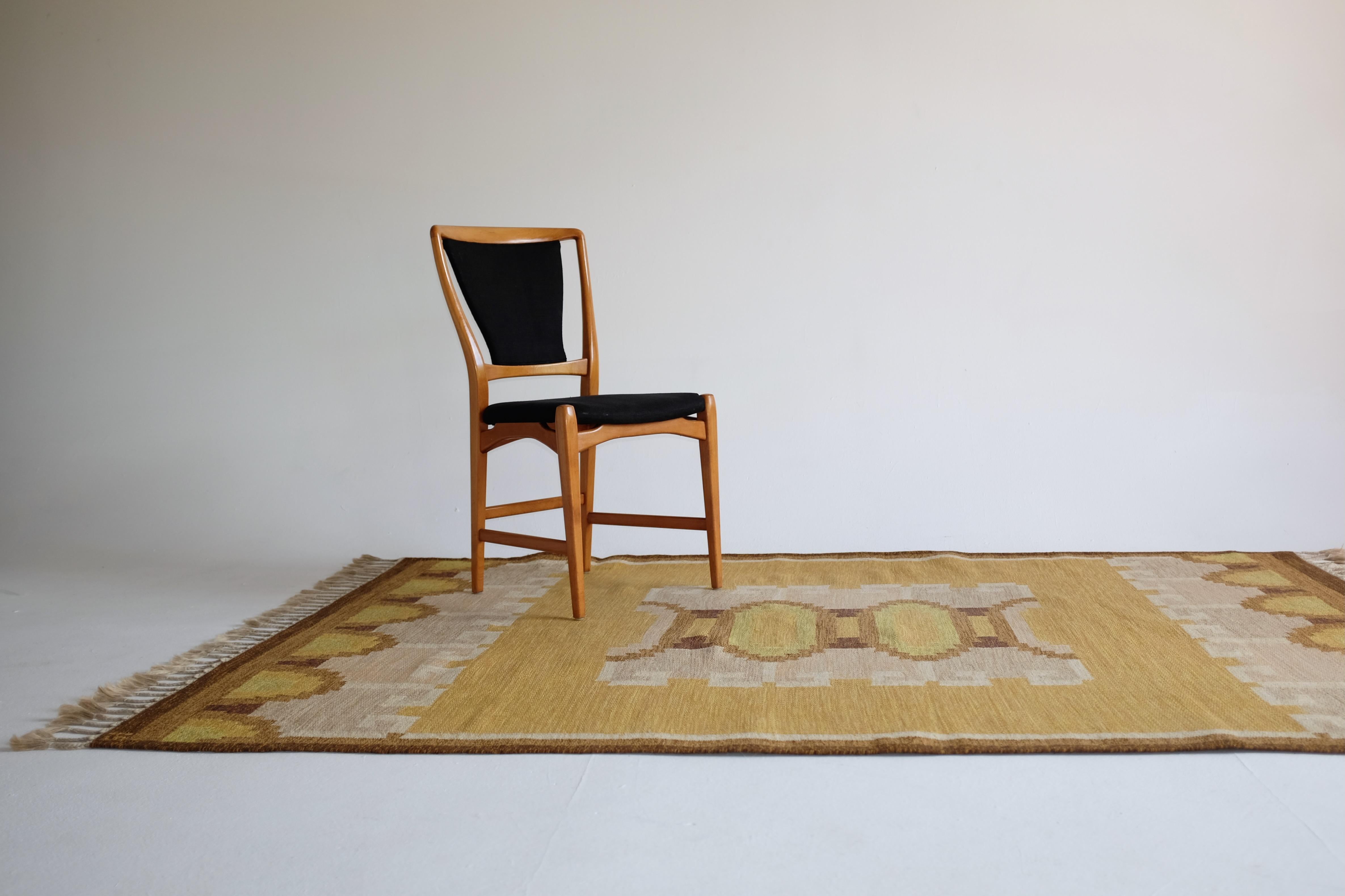 Wool Vintage Swedish Kilim Rug by Ingegerd Silow