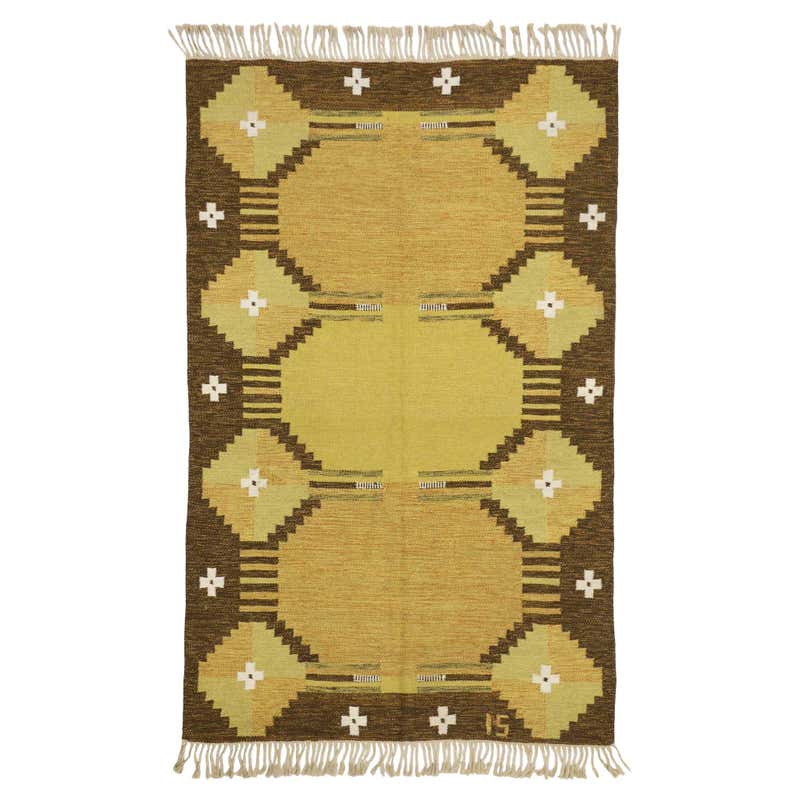 Scandi Rug Rollakan Swedish Soft Green Color Minimalist Design For Sale ...