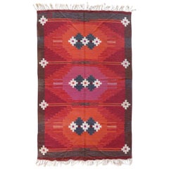 Vintage Swedish Kilim Rug, circa Mid-20th Century