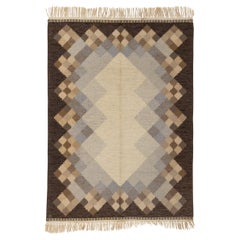 Vintage Swedish Kilim Rug, circa Mid-20th Century