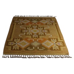 Tapis Kilim suédois vintage Hardanger par Ingegerd Silow