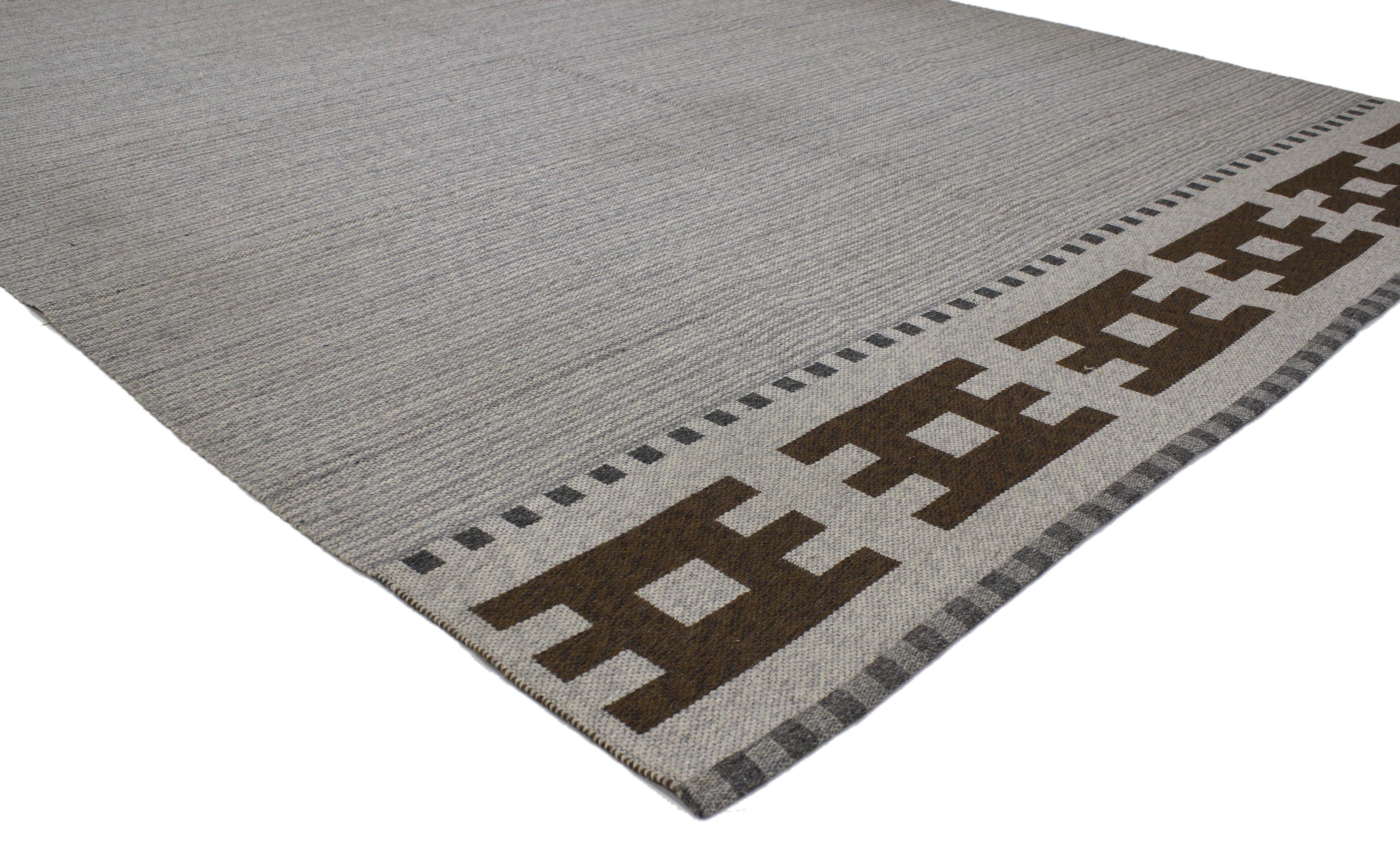 Vintage Swedish Kilim Rug with Scandinavian Modern Style For Sale 8