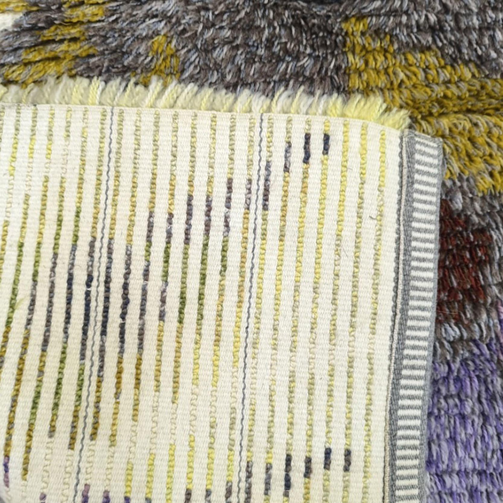 Tappeto vintage svedese Krokus Flower Ryamatta, Tibet di Ingrid Jagarz per Marks Rya in vendita 4