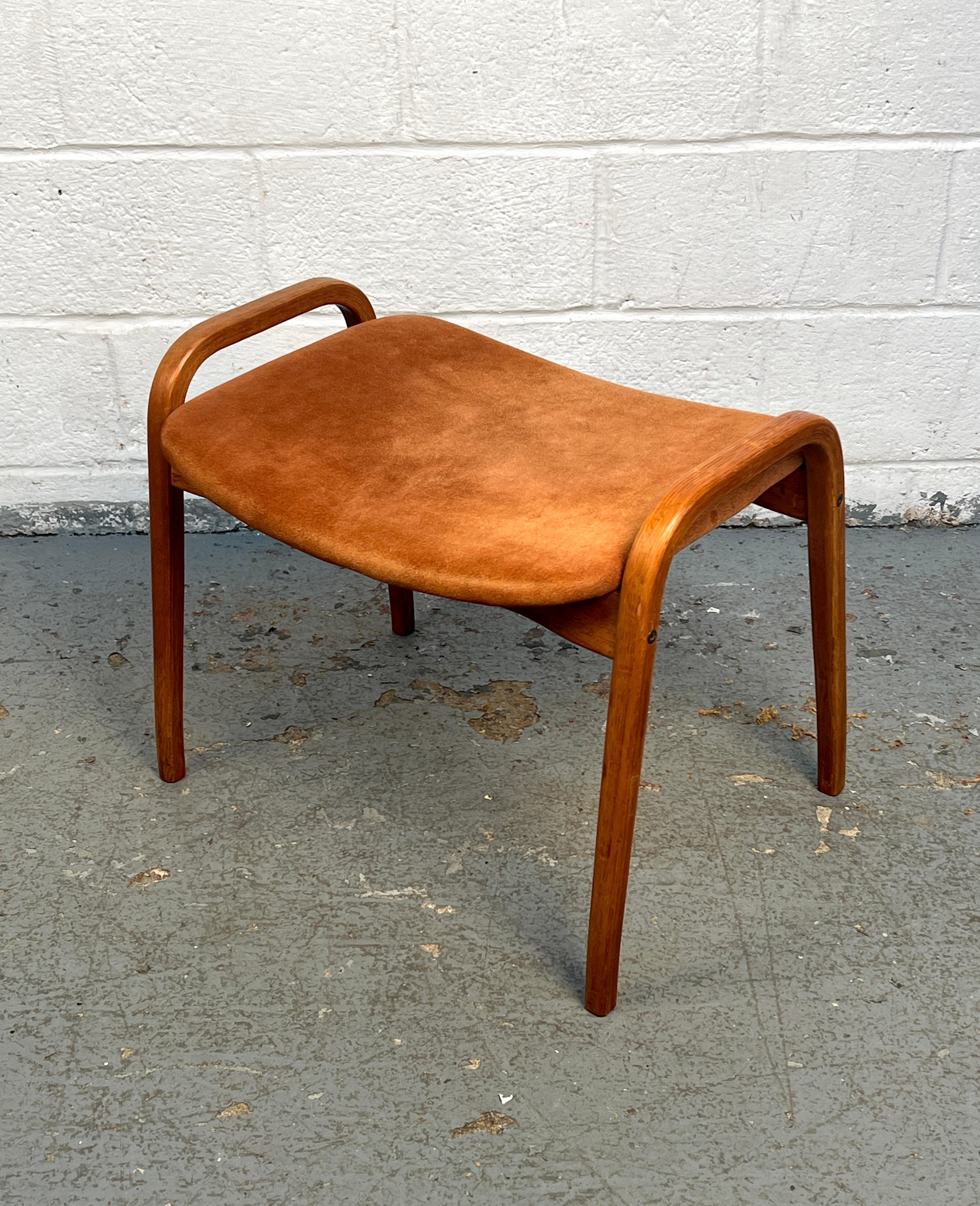 Vintage Swedish Lamino Chair & Ottoman in Sheepskin by Yngve Ekstrom for Swedese For Sale 4