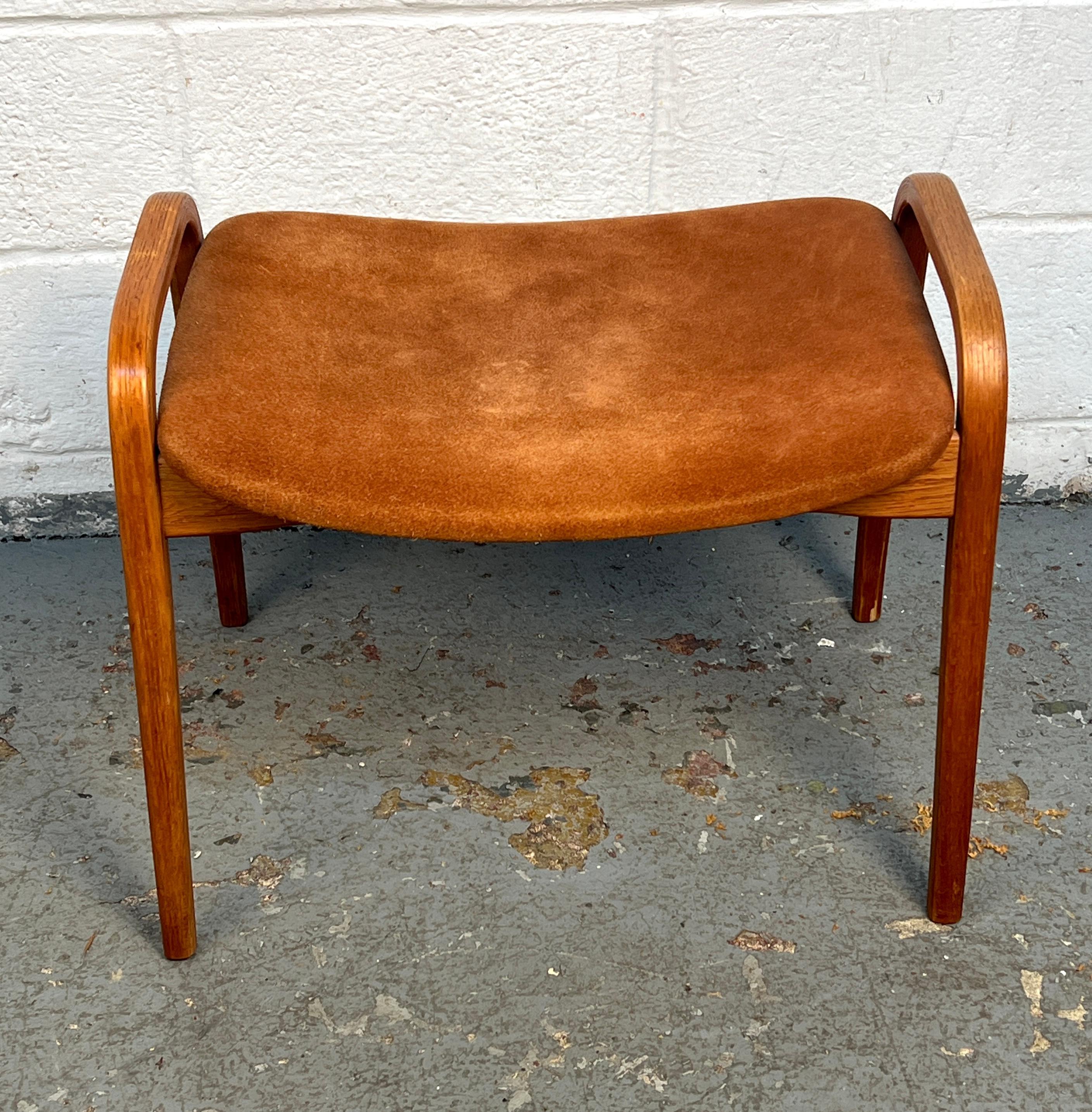 Vintage Swedish Lamino Chair & Ottoman in Sheepskin by Yngve Ekstrom for Swedese For Sale 5