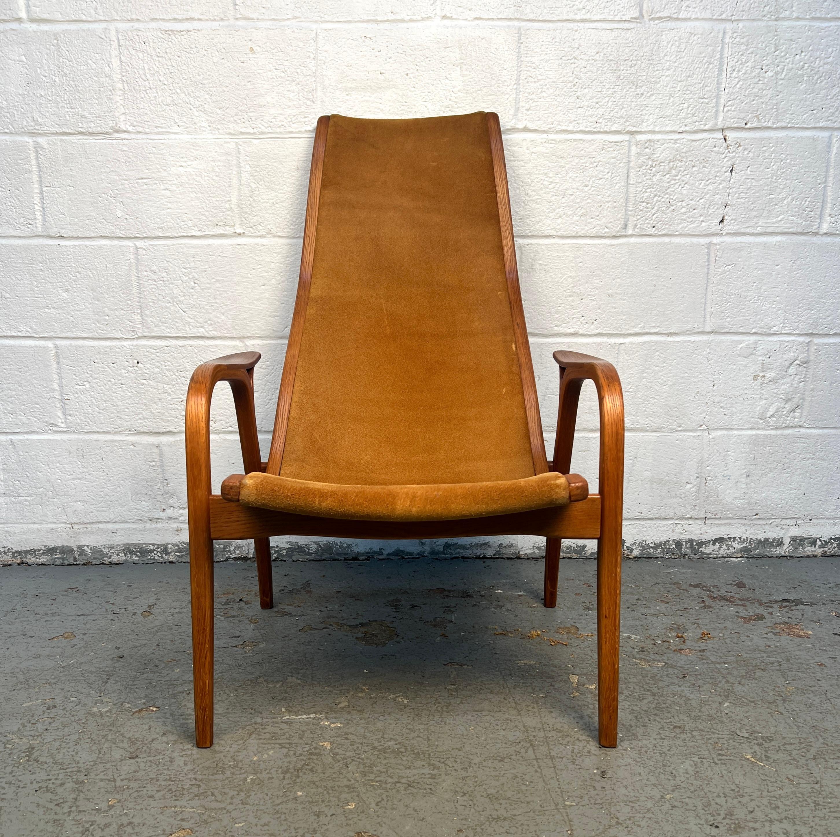 20th Century Vintage Swedish Lamino Chair & Ottoman in Sheepskin by Yngve Ekstrom for Swedese For Sale