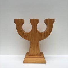 Vintage Swedish Large Pine Candle Holder