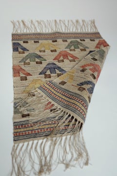 Vintage Swedish Linen and Wool Tapestry in the Style of Märta Måås Fjetterström