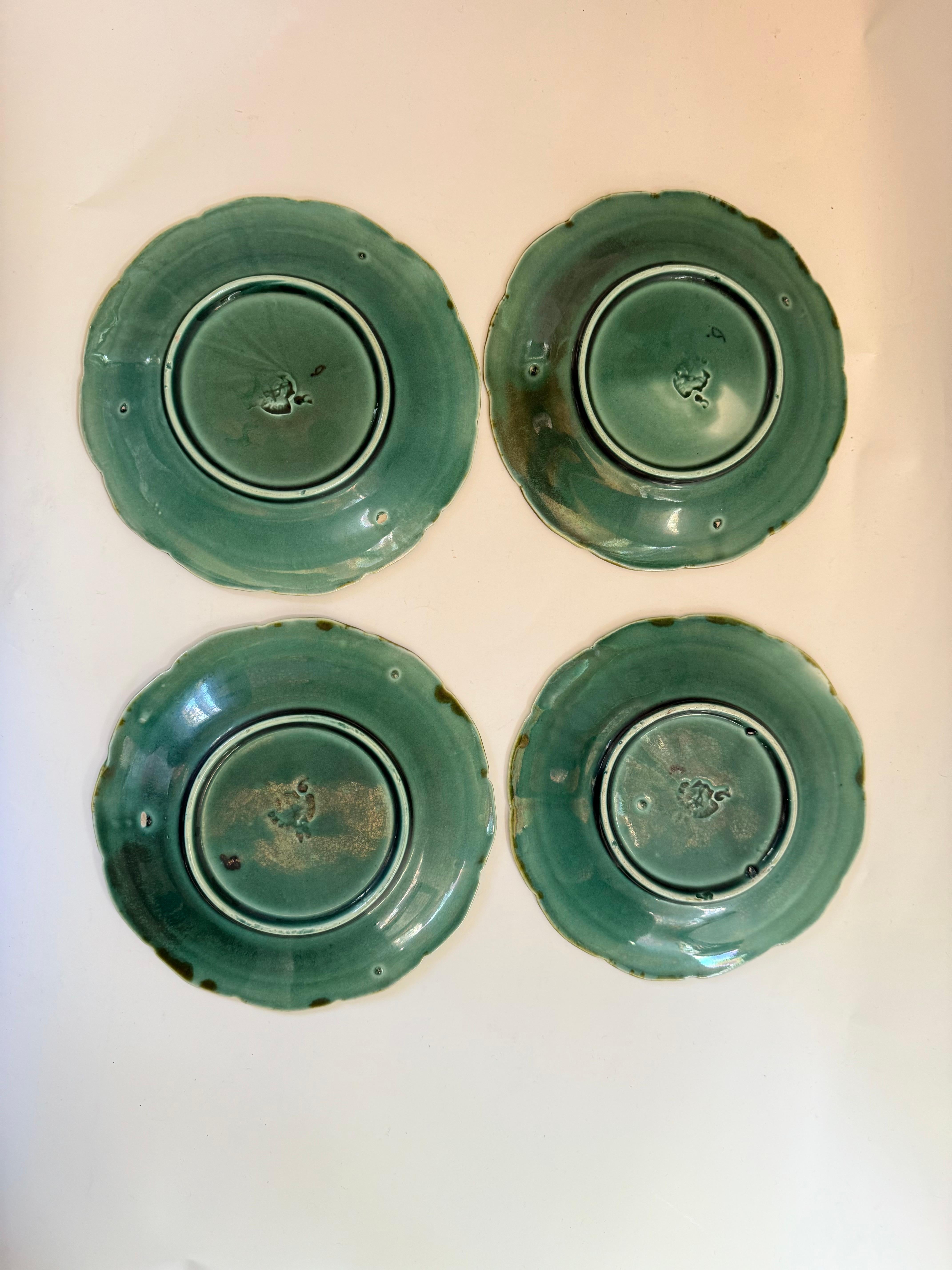 Mayólica sueca vintage Gustavsberg, 4 platos laterales siglo XX en venta