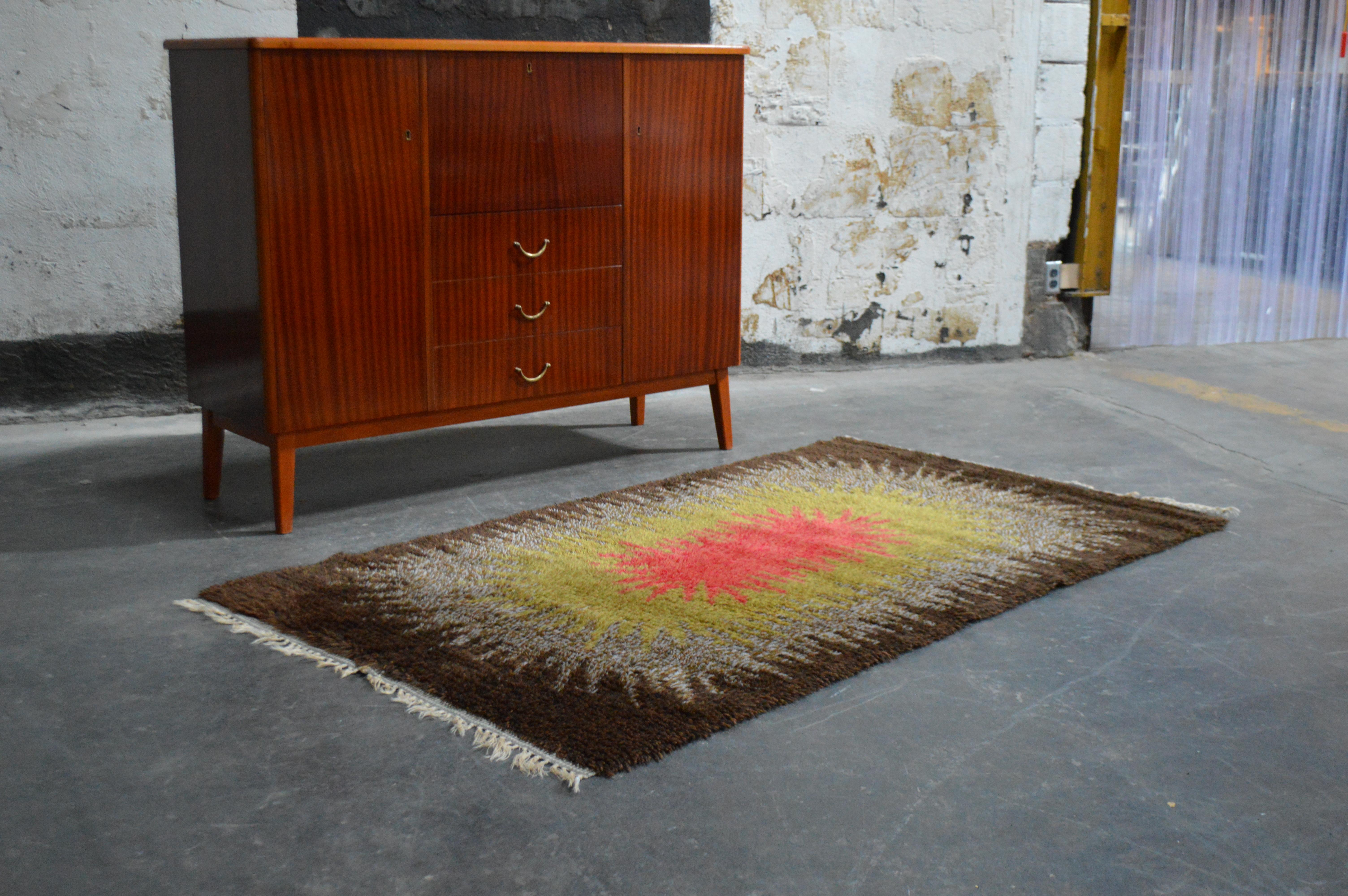 Vintage Swedish Mid-Century Modern Mahogany Cabinet Drop Leaf Desk Secretary For Sale 3