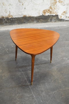 Vintage Swedish Mid-Century Modern Mahogany Triangle or Tripod Lamp End Table