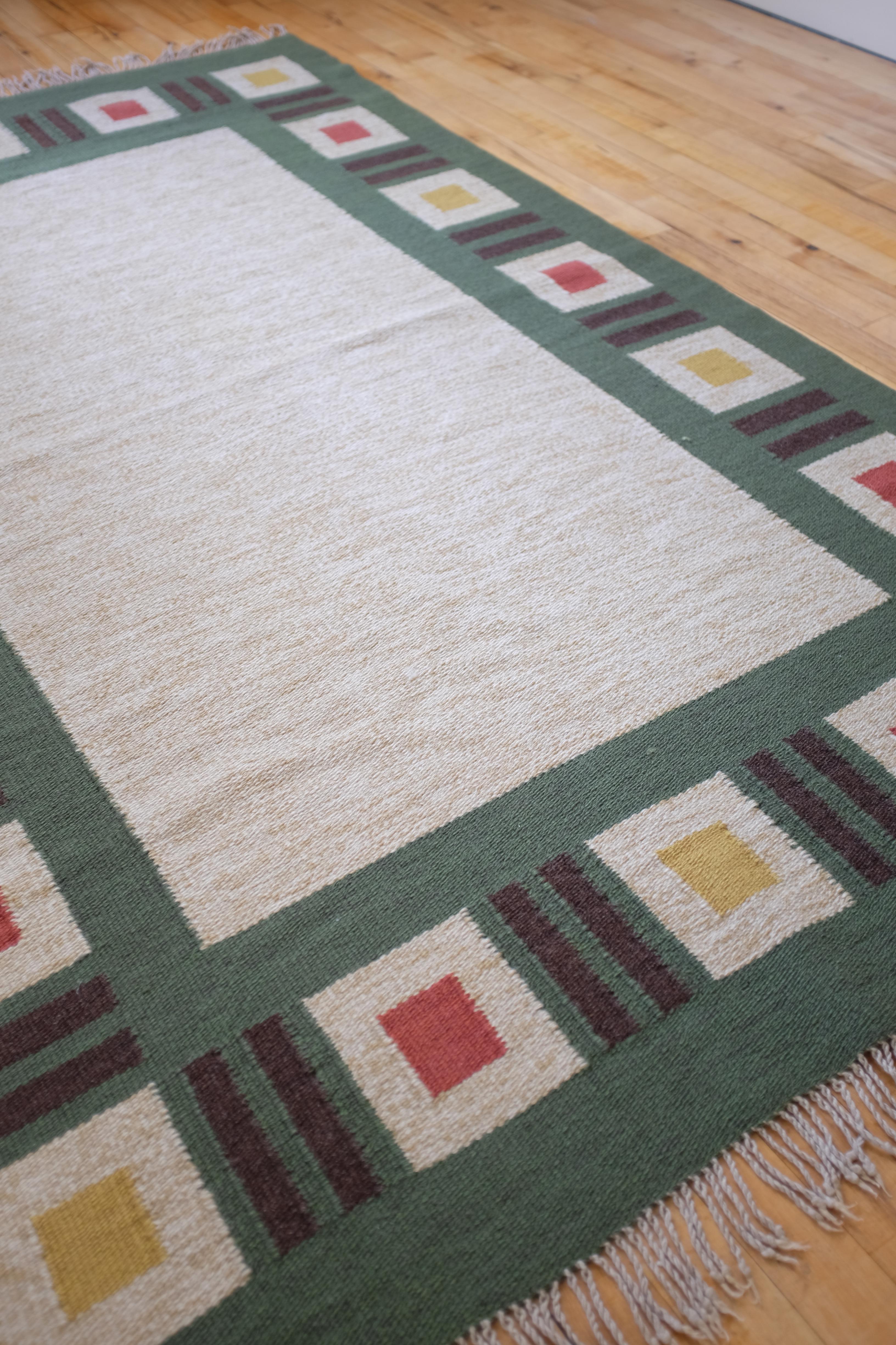 Suédois Vintage Swedish Mid-century rug en vente