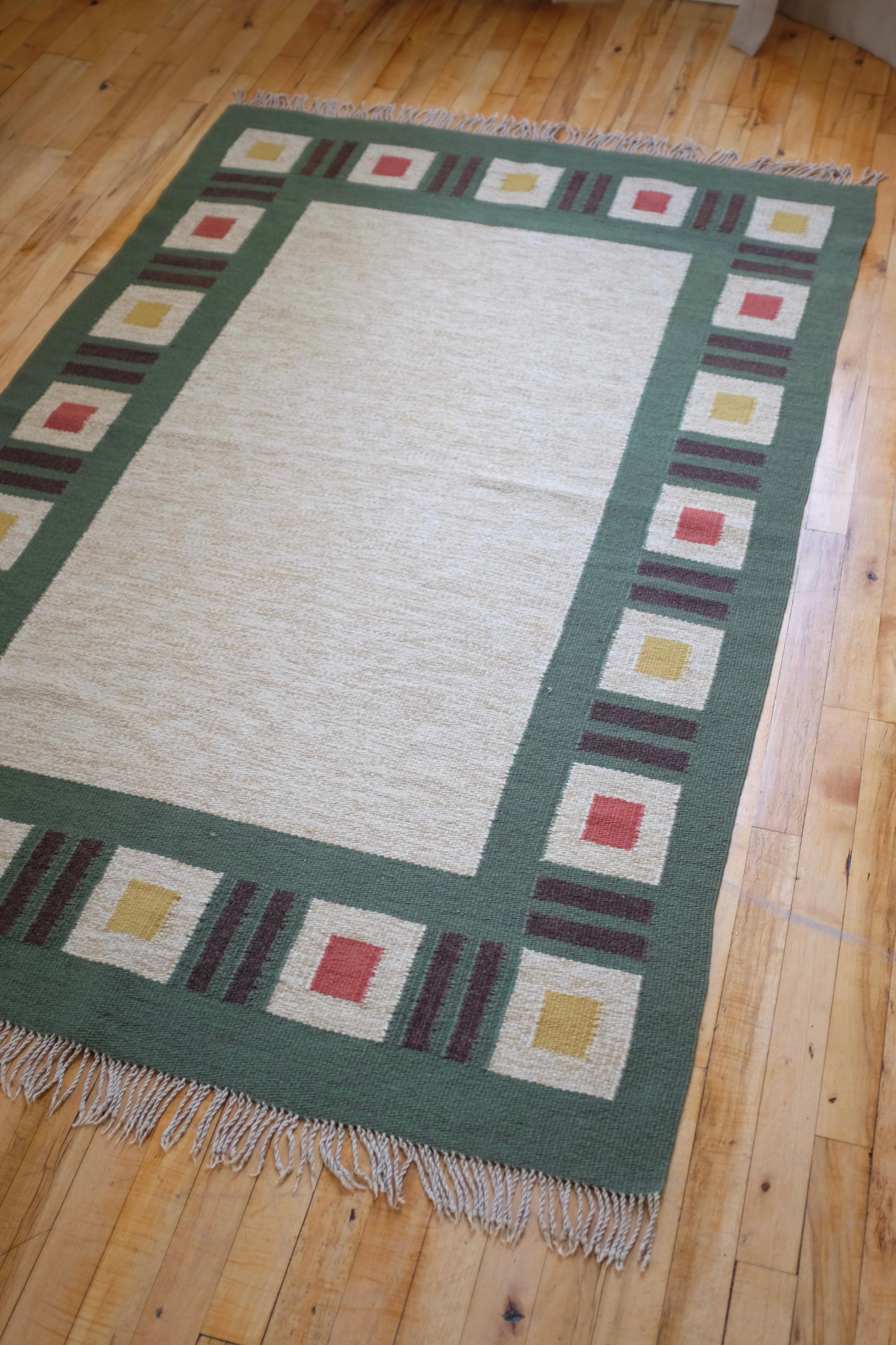 Vintage Swedish Mid-century rug Bon état - En vente à New York, NY