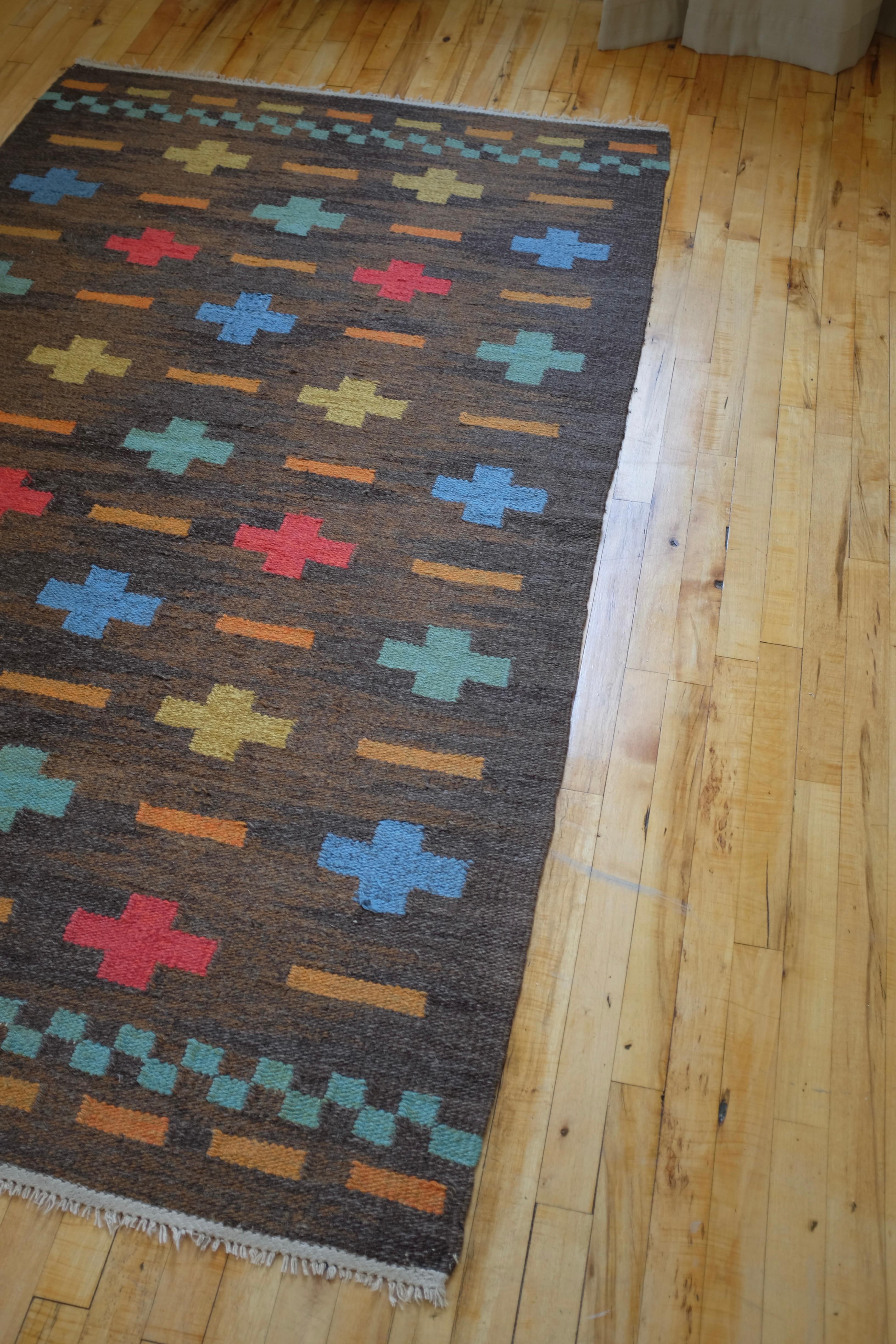Milieu du XXe siècle Vintage Swedish Mid-century rug en vente