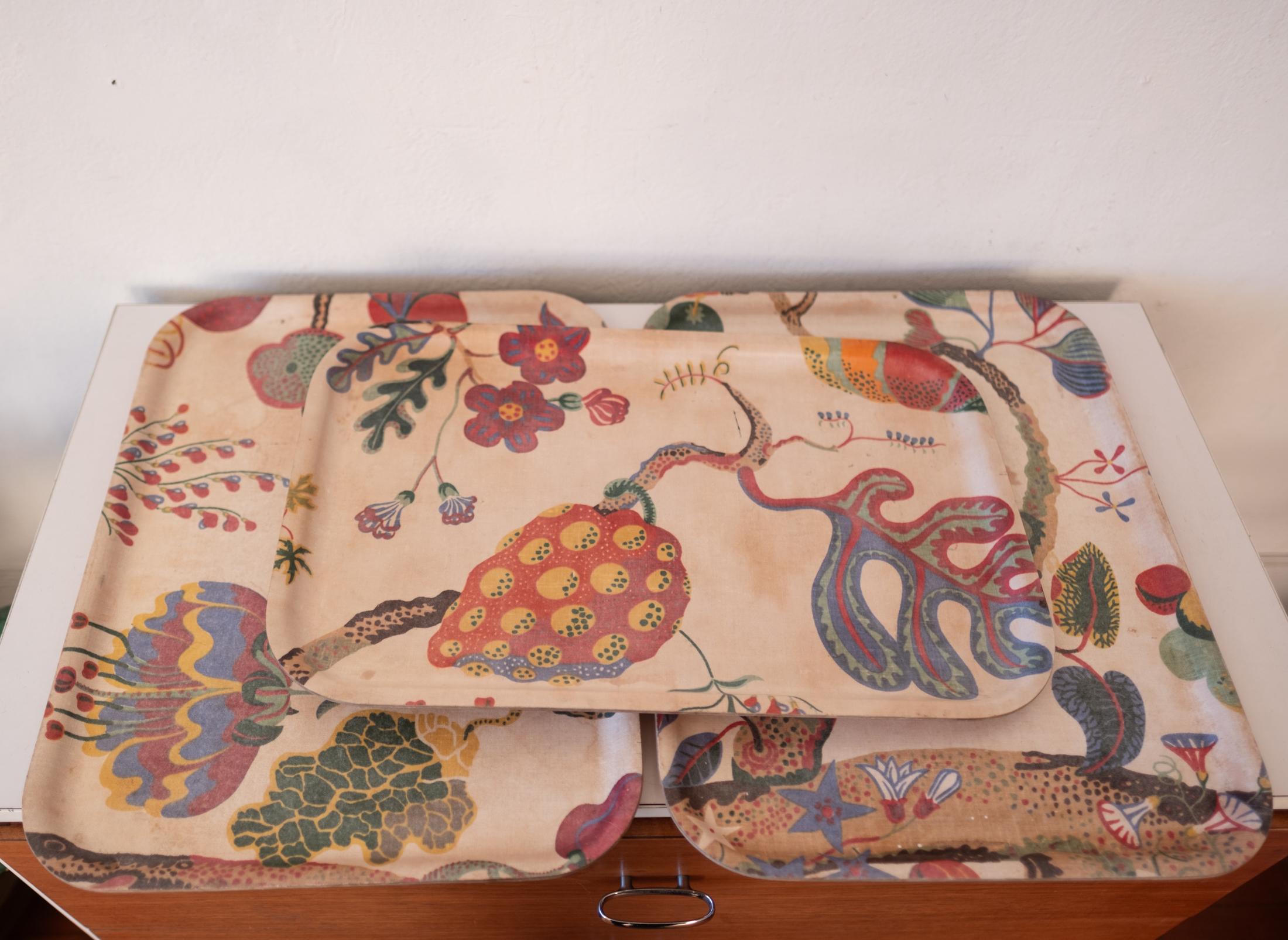 Vintage Swedish Midcentury Trays by Josef Frank for Svenskt Tenn 3